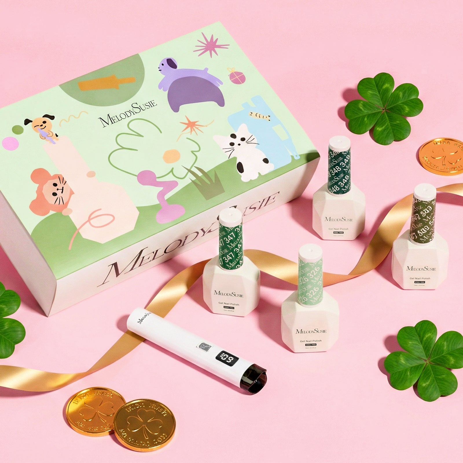 St. Patrick's Day Hema-Free Nail Gel Polish Gift Box - 4 Colors