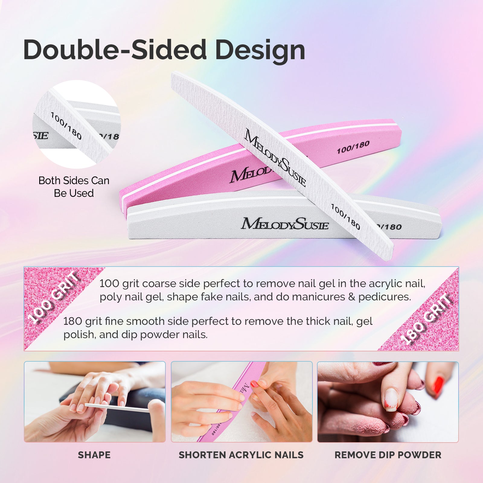 Professional Nail Files and Buffers 16Pcs Kit - 100/180 Grit