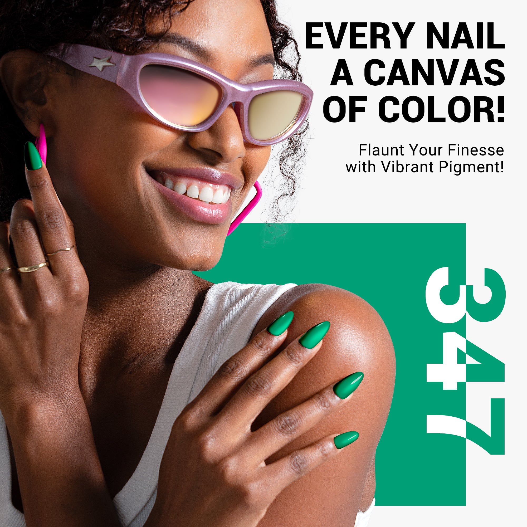 347 Bright Parrot Green - Gel Nail Polish(15ml)