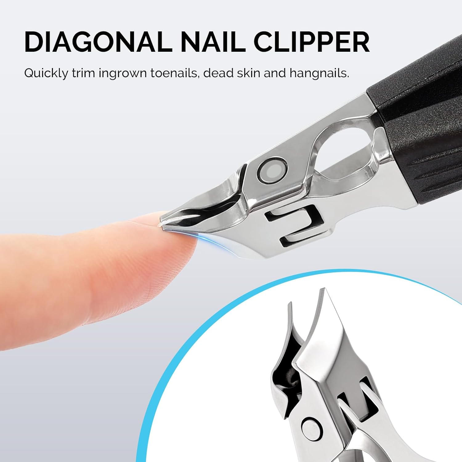 2Pcs Anti-Splash Curved and Slanted Nail Clippers Set