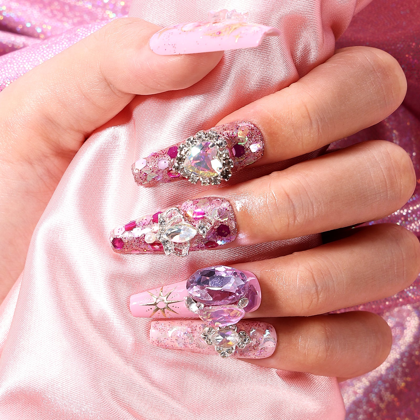Soft Serenity Coffin Long Press On Nails | MelodySusie