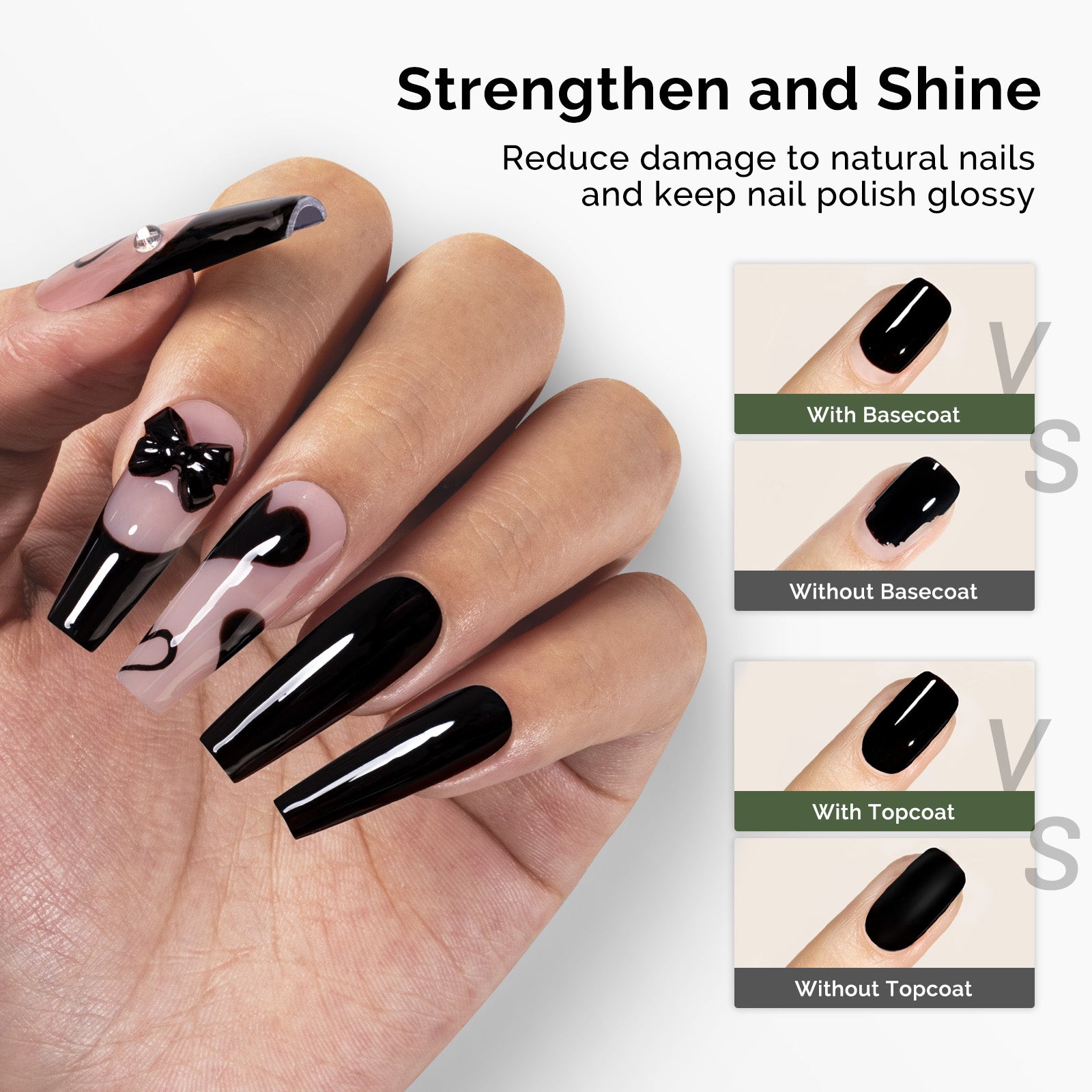 Top Coat & Base Coat - Hema-Free Gel Nail Polish 0.5 fl oz/15ml