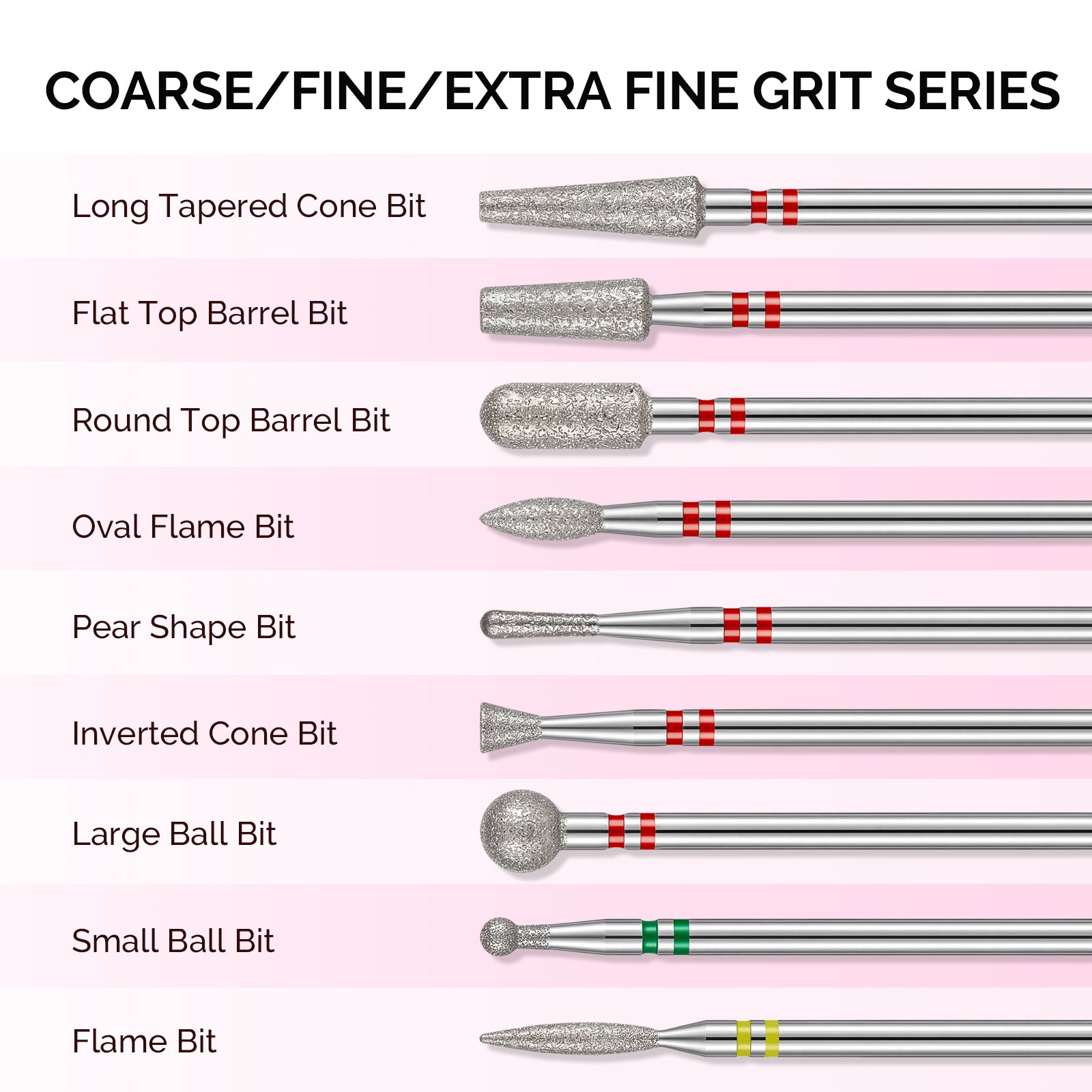 20Pcs Diamond Cuticle Nail Drill Bits Set