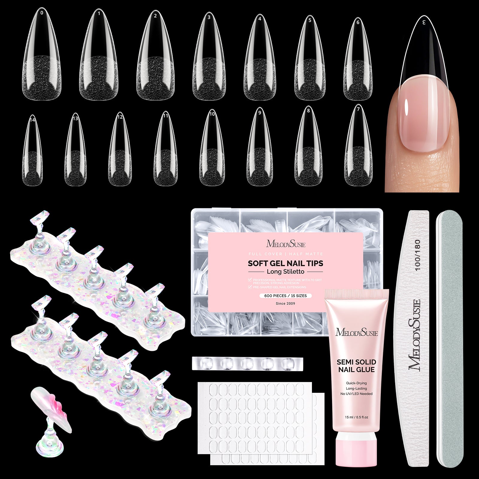 All-in-One Press-On Nails & Nail Tips Kit with Application Tools