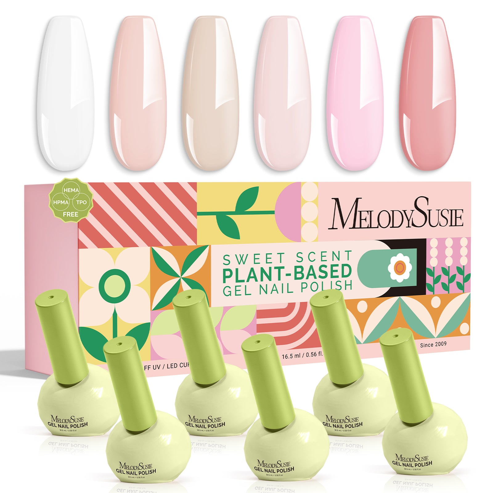 Sweet-Scent Plant-Based HEMA-Free & HPMA-Free & TPO-Free Gel Nail Polish Set - 16.5ml
