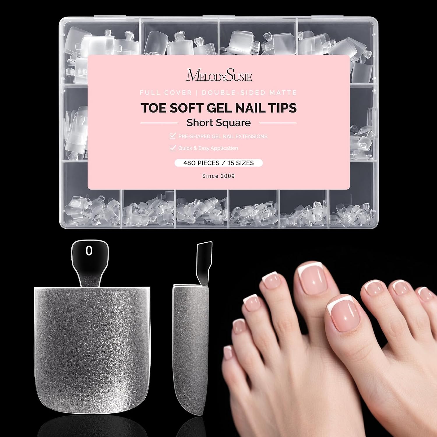 Acrylic Full Cover Toe Nail Tips