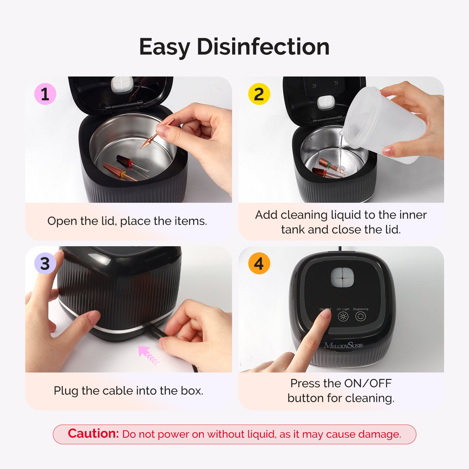 2 in 1 Ultrasonic Cleaner Machine for Manicure