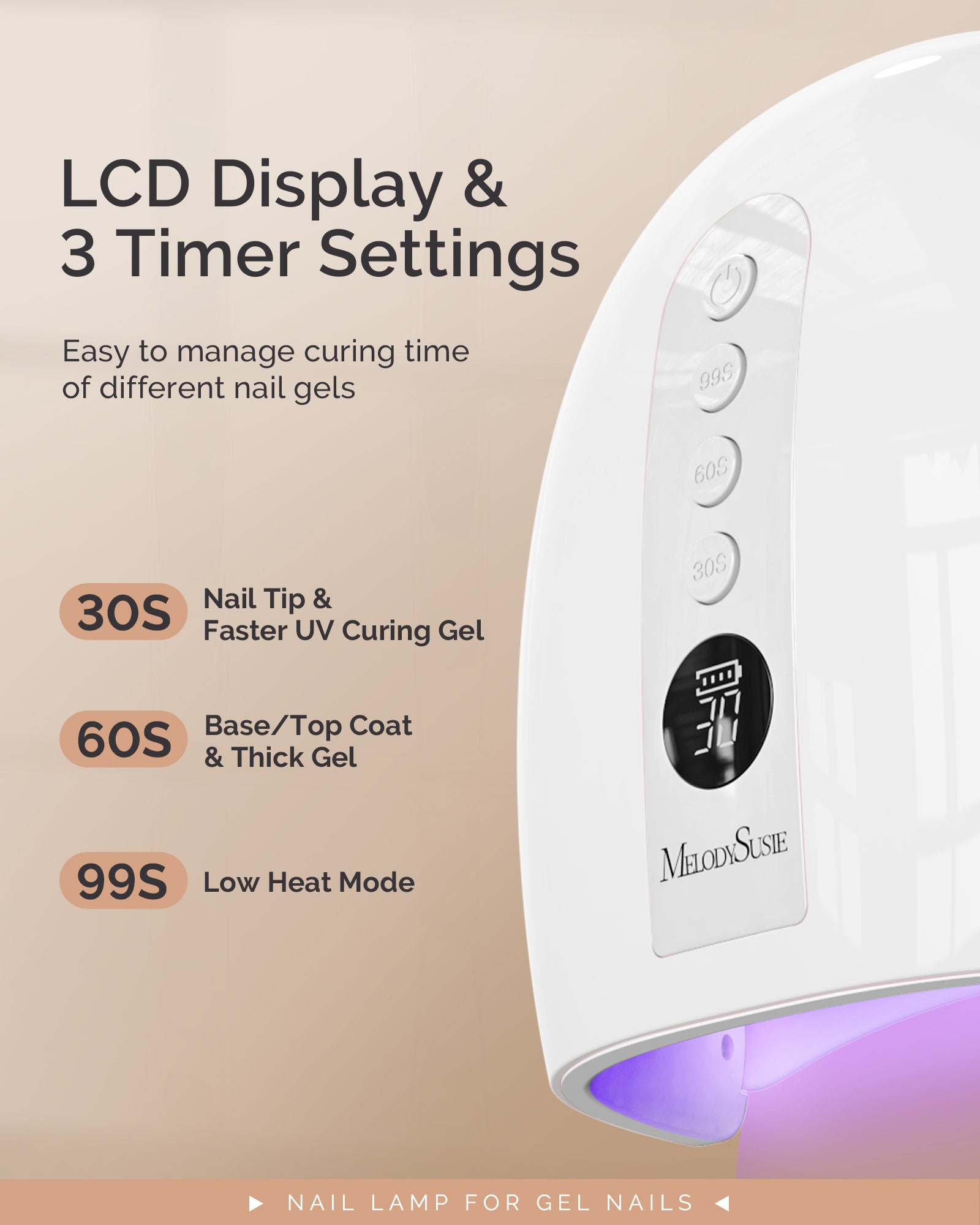 P-PLUS30G Rechargeable Cordless UV/LED Nail Lamp