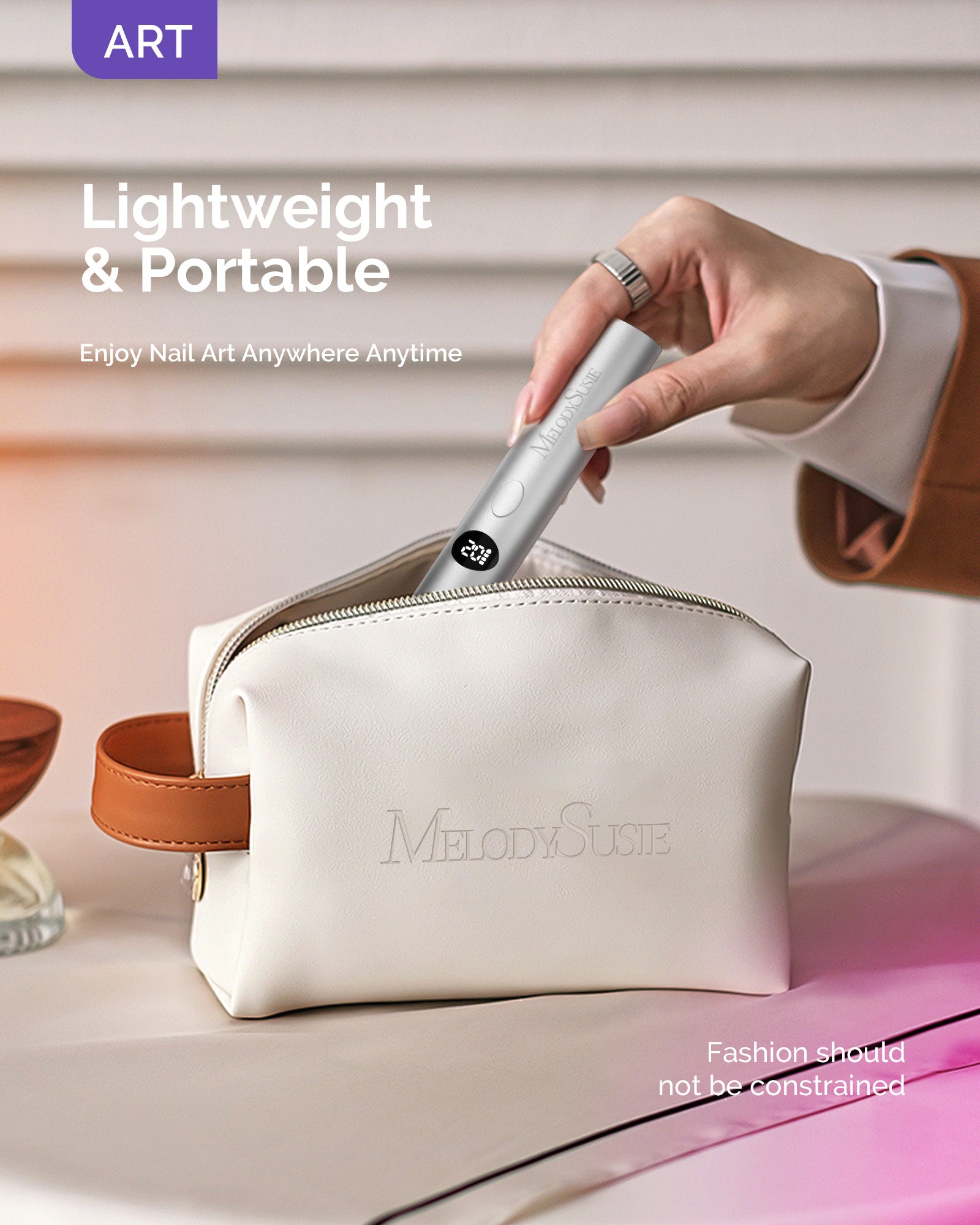 High-Strength Aluminum Alloy Art01G Rechargeable LED/UV Nail Lamp