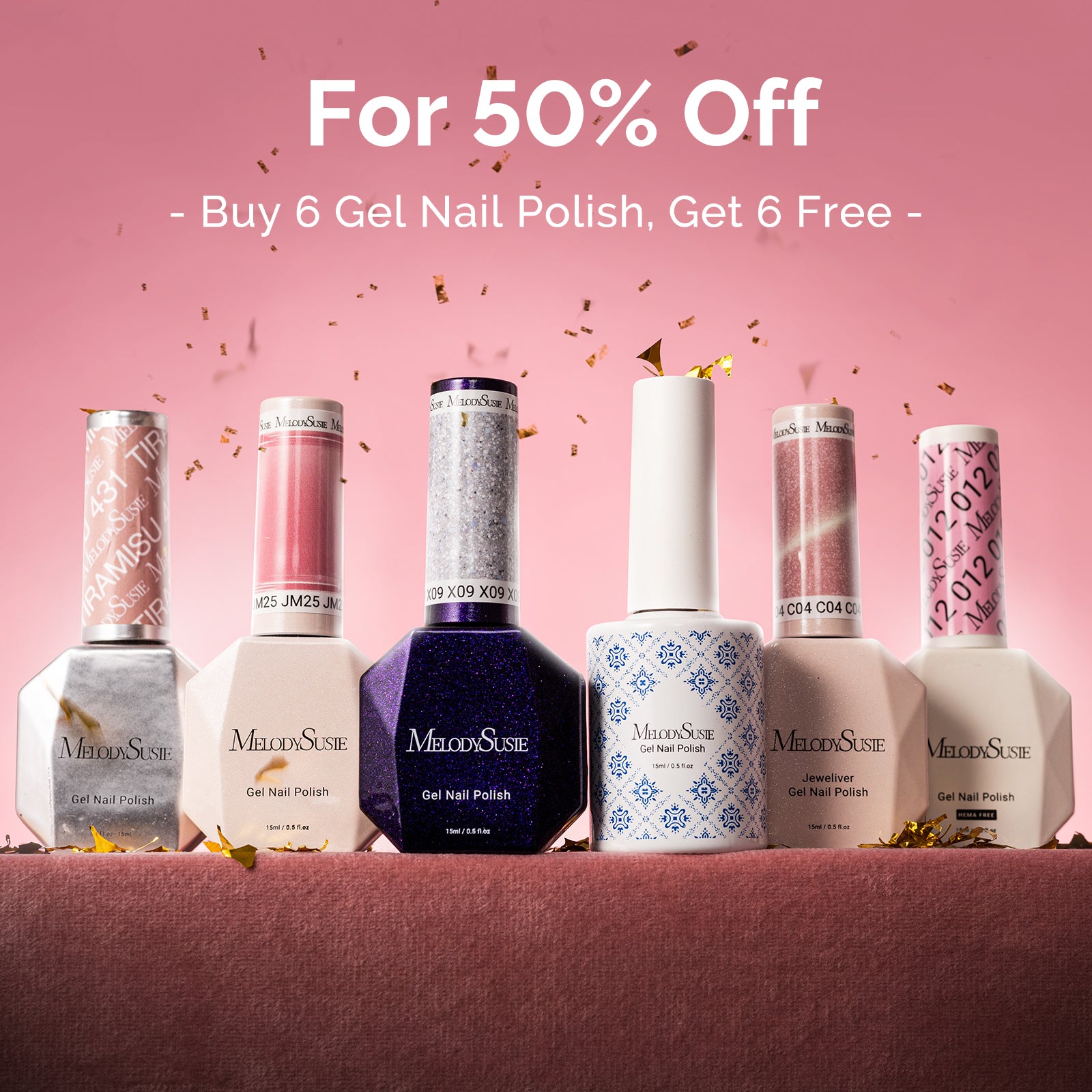 Buy 6 Gel Nail Polish, Get 6 Free
