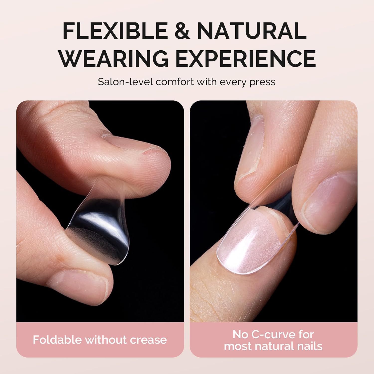 600Pcs Half Matte Clear Acrylic Half Cover Nail Tips
