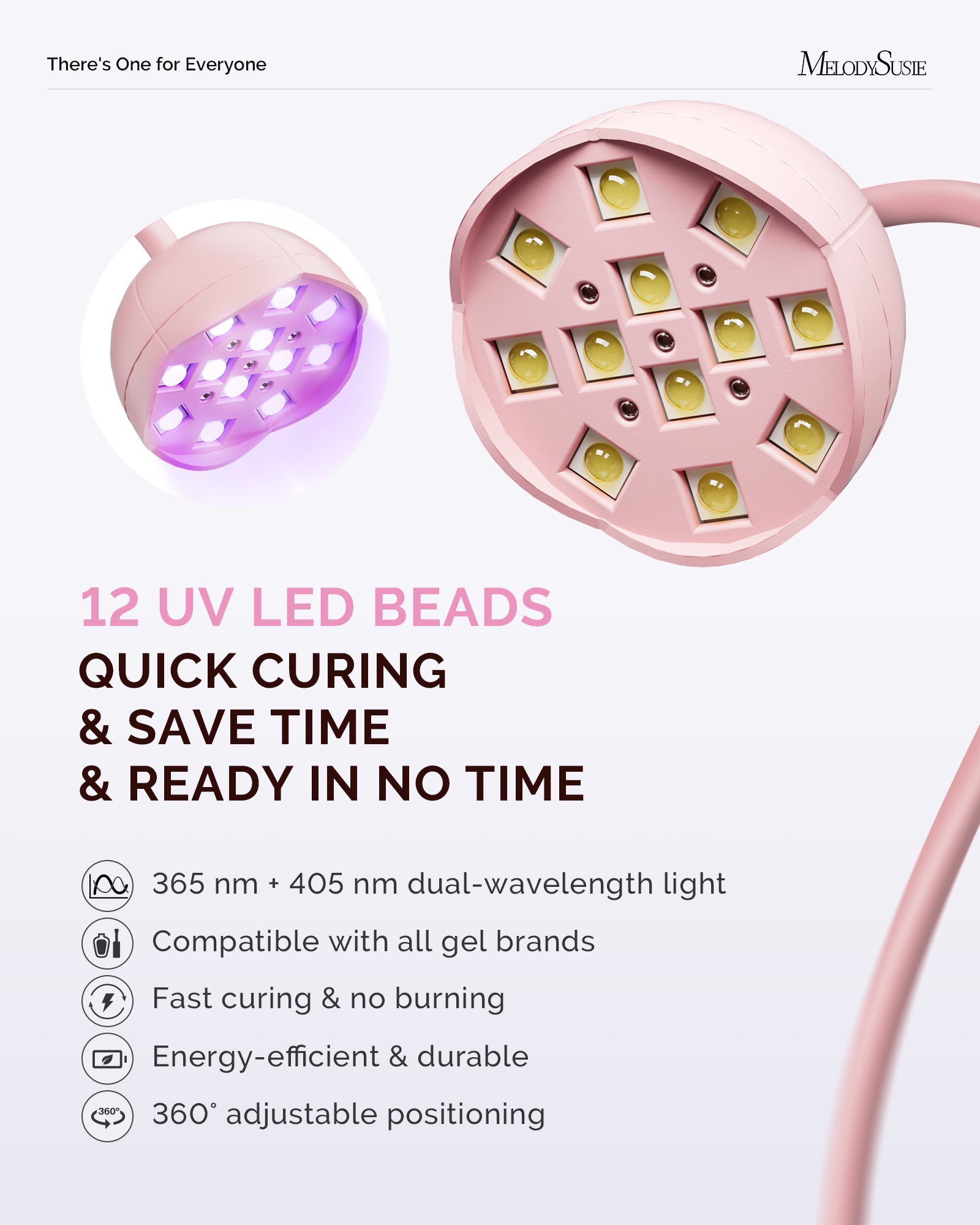 P-ArtM2 Gooseneck Cordless UV Nail Lamp - Pink