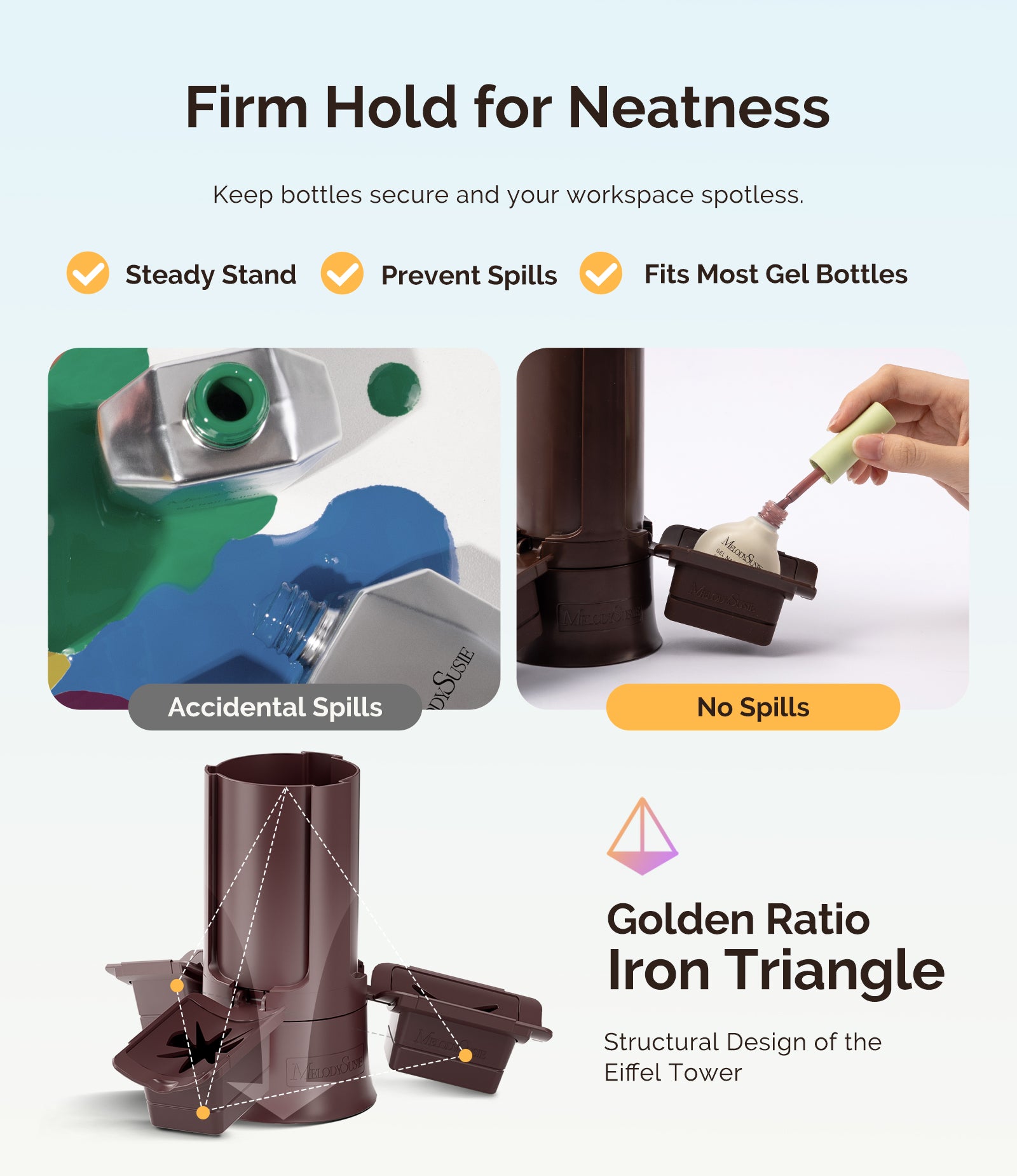 GelCarousel Rotatable Nail Art DIY Station - Brown