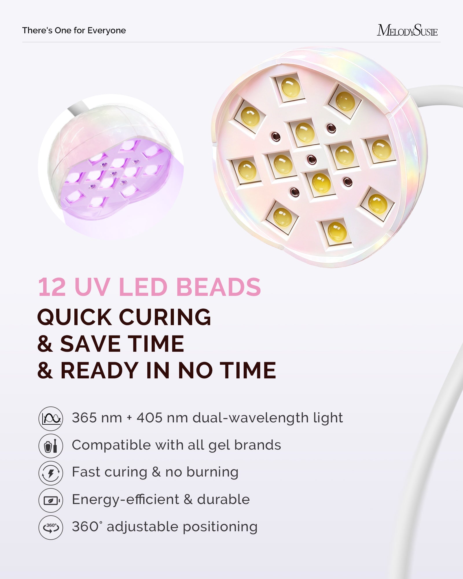 (US ONLY) P-ArtM2 Gooseneck Cordless UV Nail Lamp - Pearl White