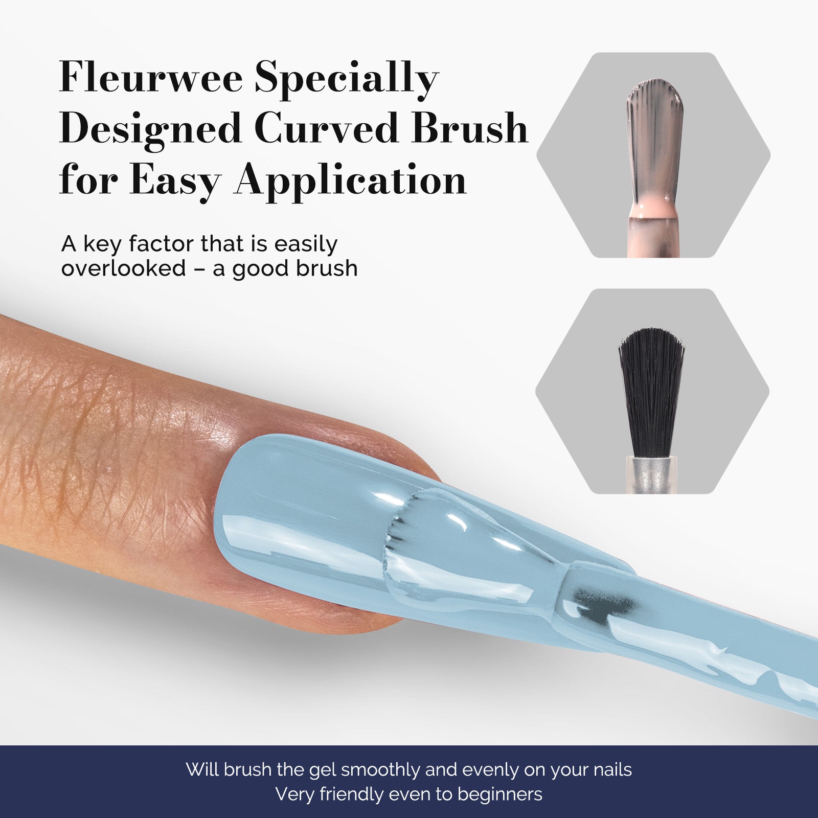 Fleurwee Gel Polish 2Pcs Pale Yellow&Gray Blue-P09+P32
