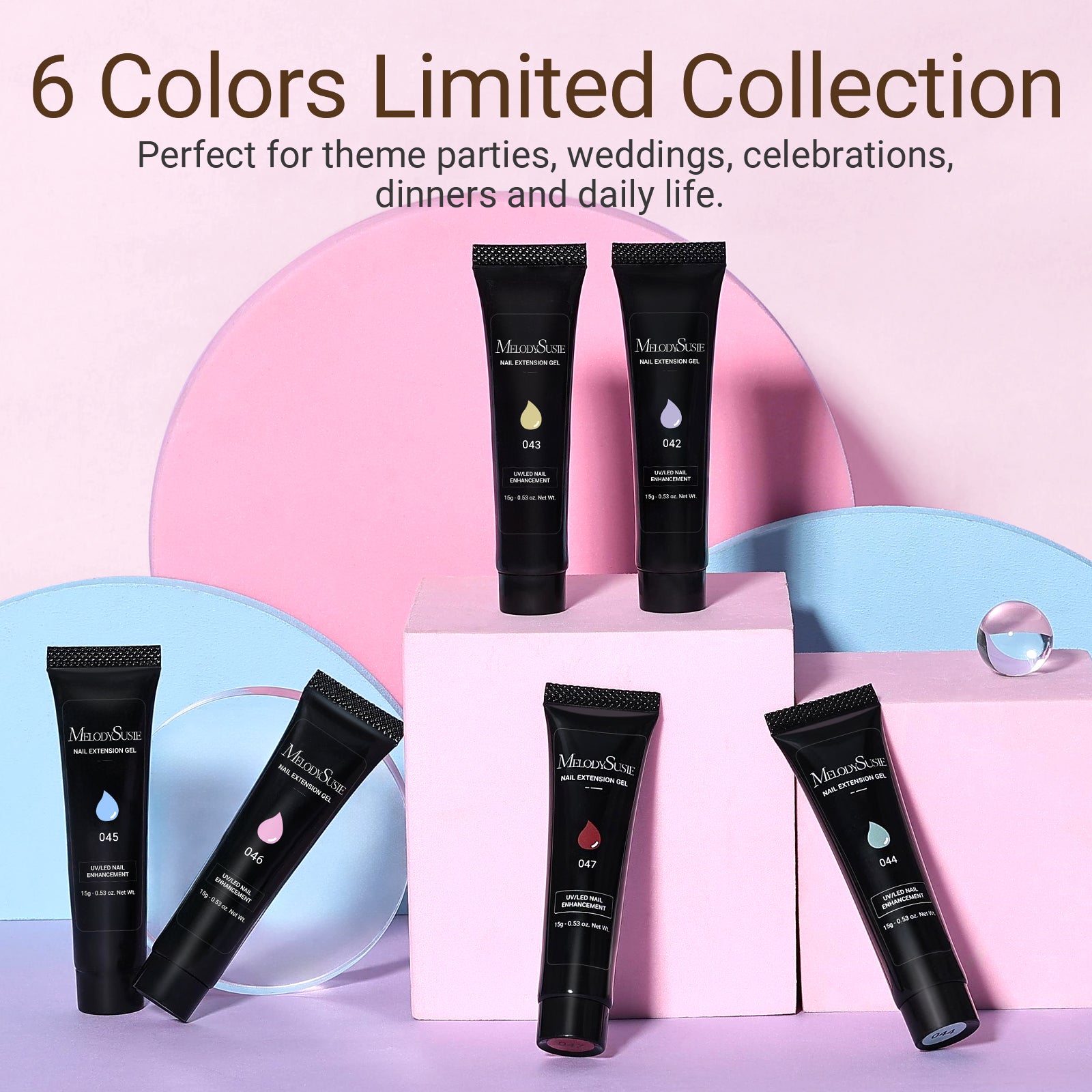 6 Colors Poly Nail Extension Gel Kit