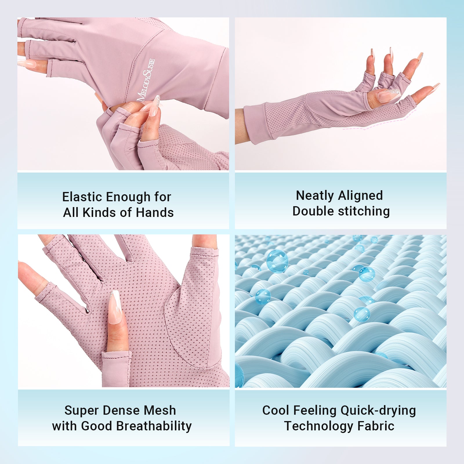 Premium UV Shield Manicure Gloves - Purple