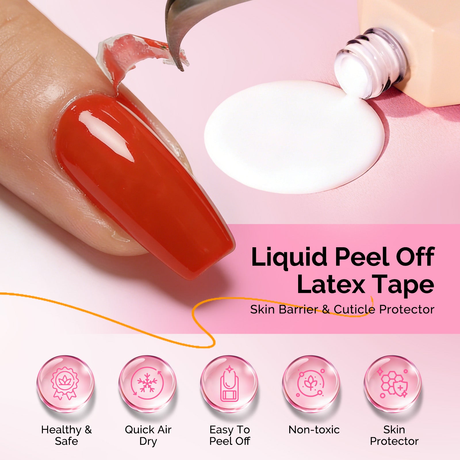 Gel Polish Remover Kit with Cuticle Oil & Liquid Latex Tape & Wipes & Peel Off Manicure Tools