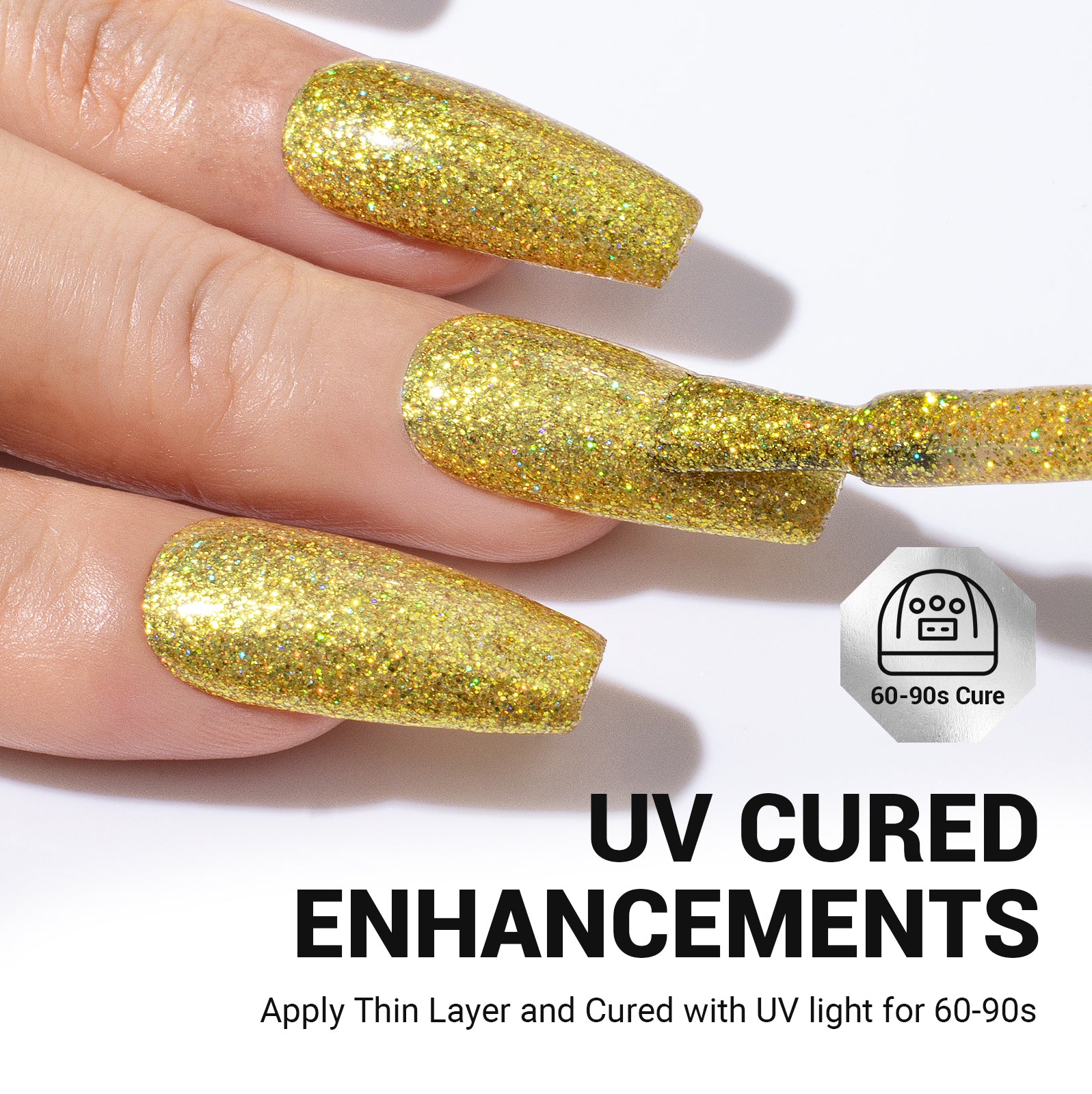 Z016 Rich Yellow Glitter - Gel Nail Polish(15ml)