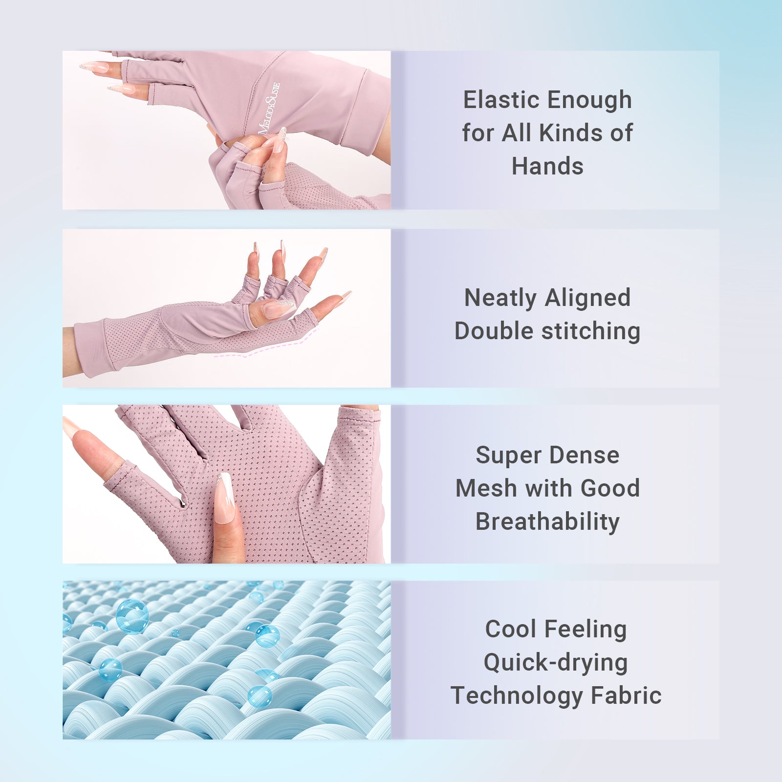 Premium UV Shield Manicure Gloves - Purple