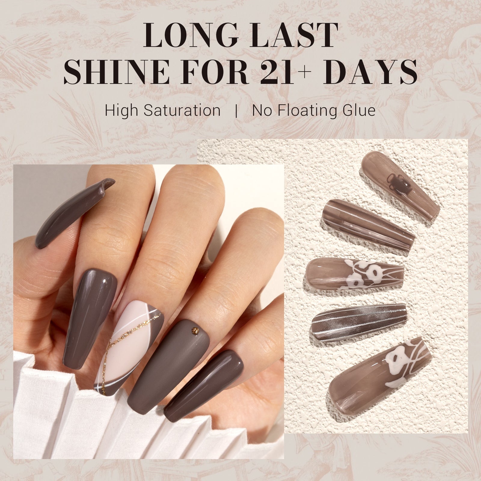 1647 Gray Brown - Faster UV Curing Gel Nail Polish 0.5 fl oz/15ml