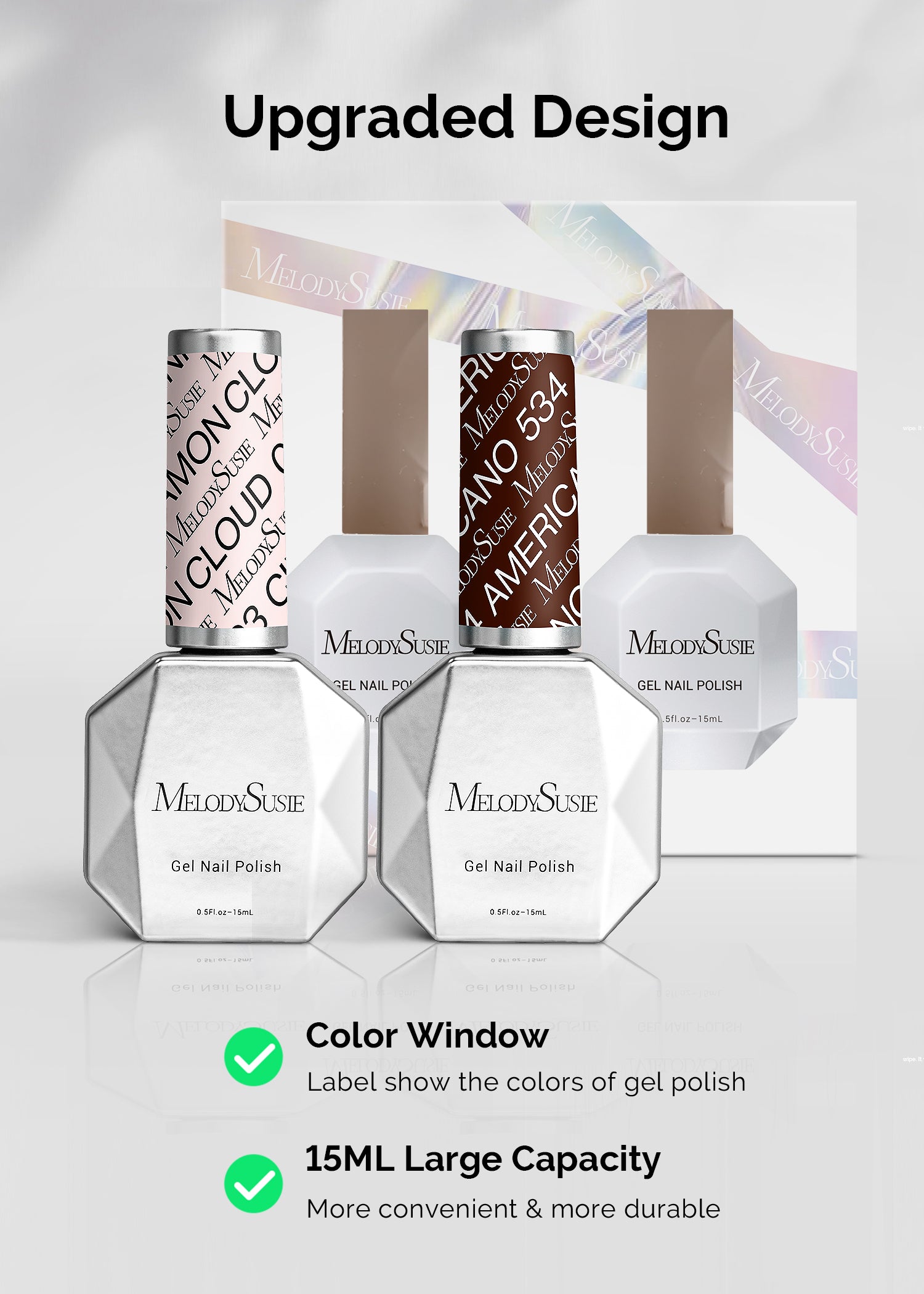 Gel Nail Polish Nude Pink and Brown 2 Pack 15ml
