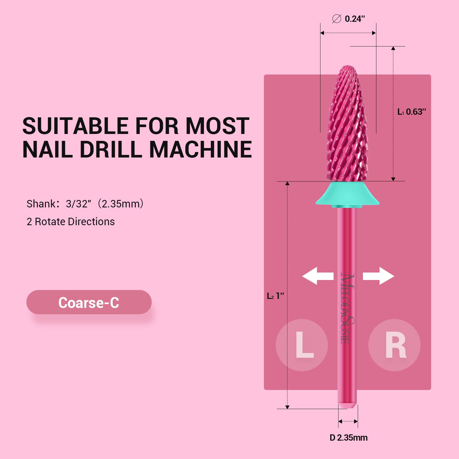 Long Flame Tungsten Carbide Nail Drill Bit