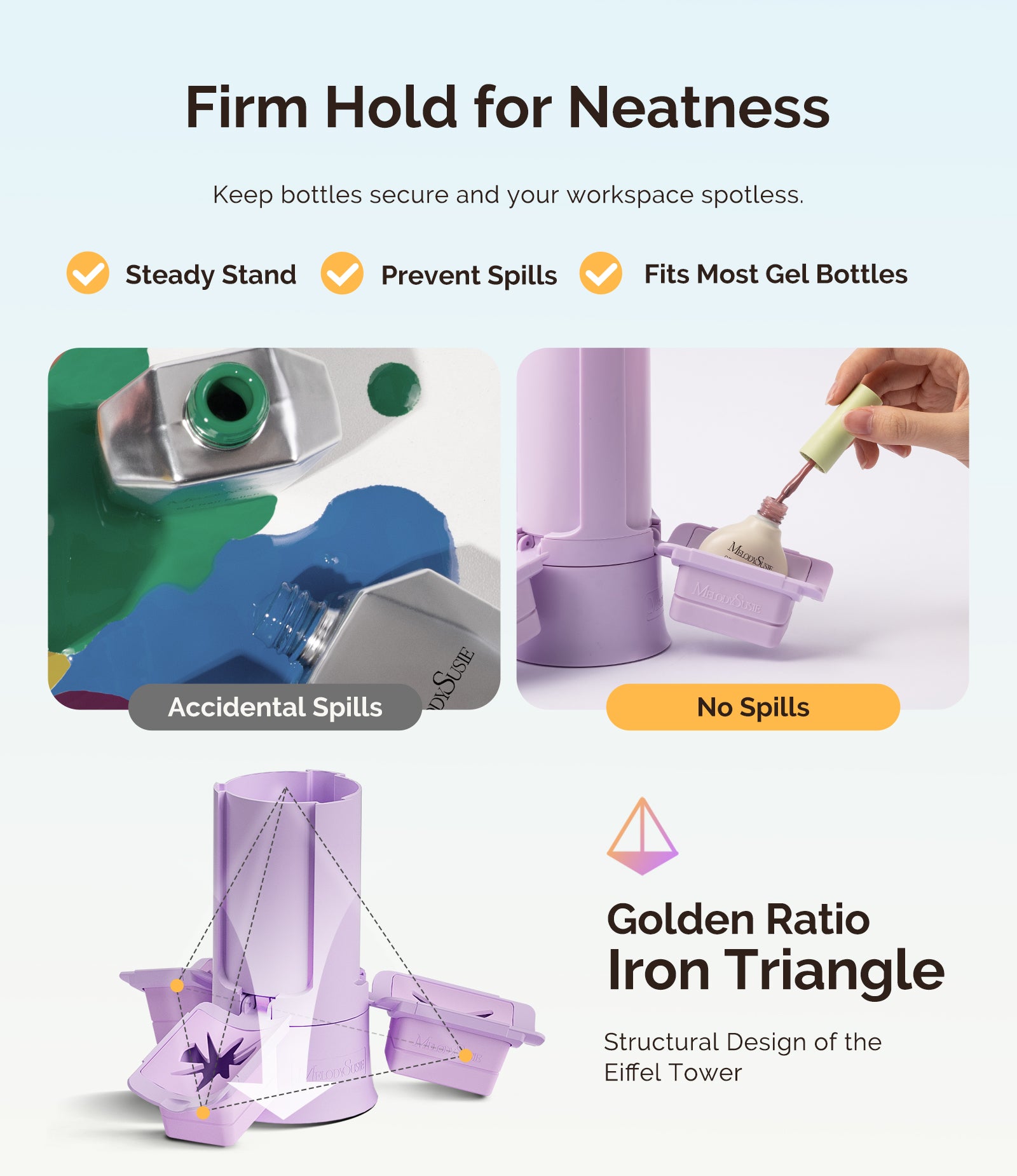 GelCarousel Rotatable Nail Art DIY Station - Purple