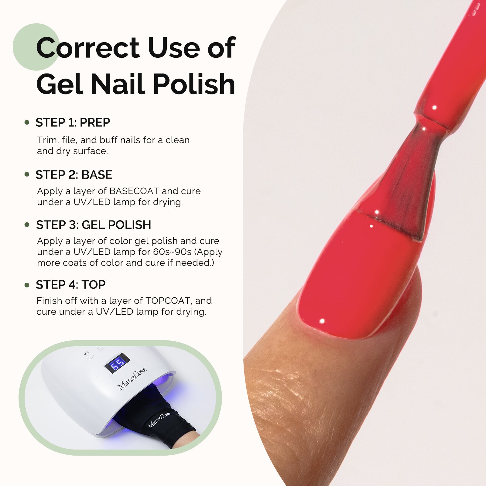 Hema Free Gel Nail Polish 0.5 fl oz/15ml - K1275 Thick Bright Coral Red