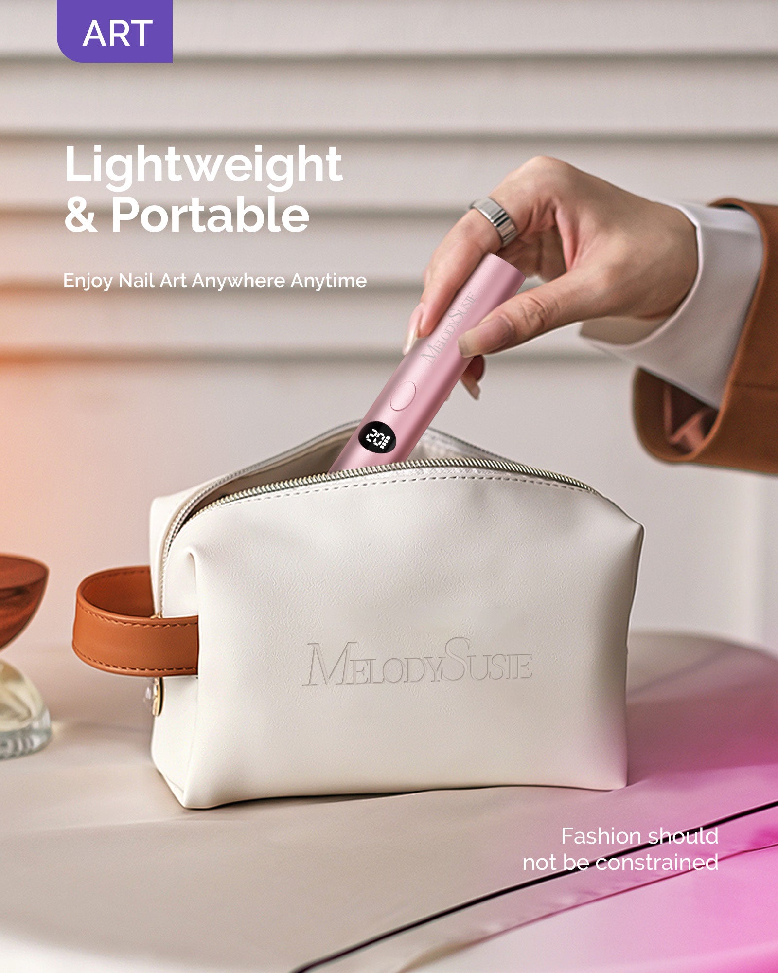 High-Strength Aluminum Alloy Art01G Rechargeable LED/UV Nail Lamp