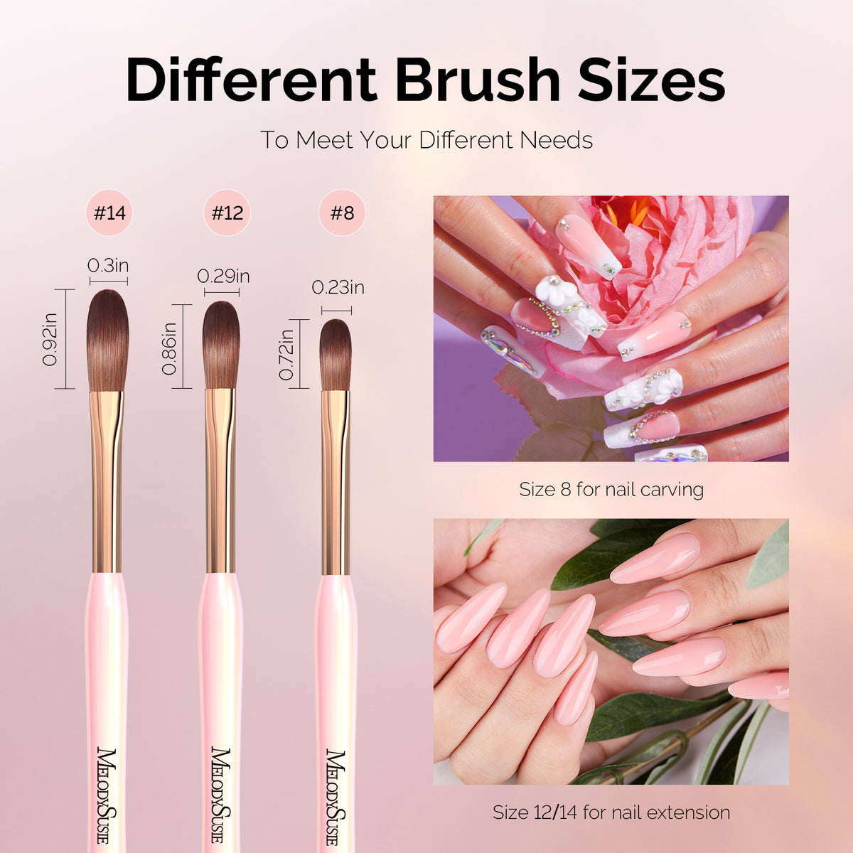 Nail Art Brushes Set for Nail Design MelodySusie