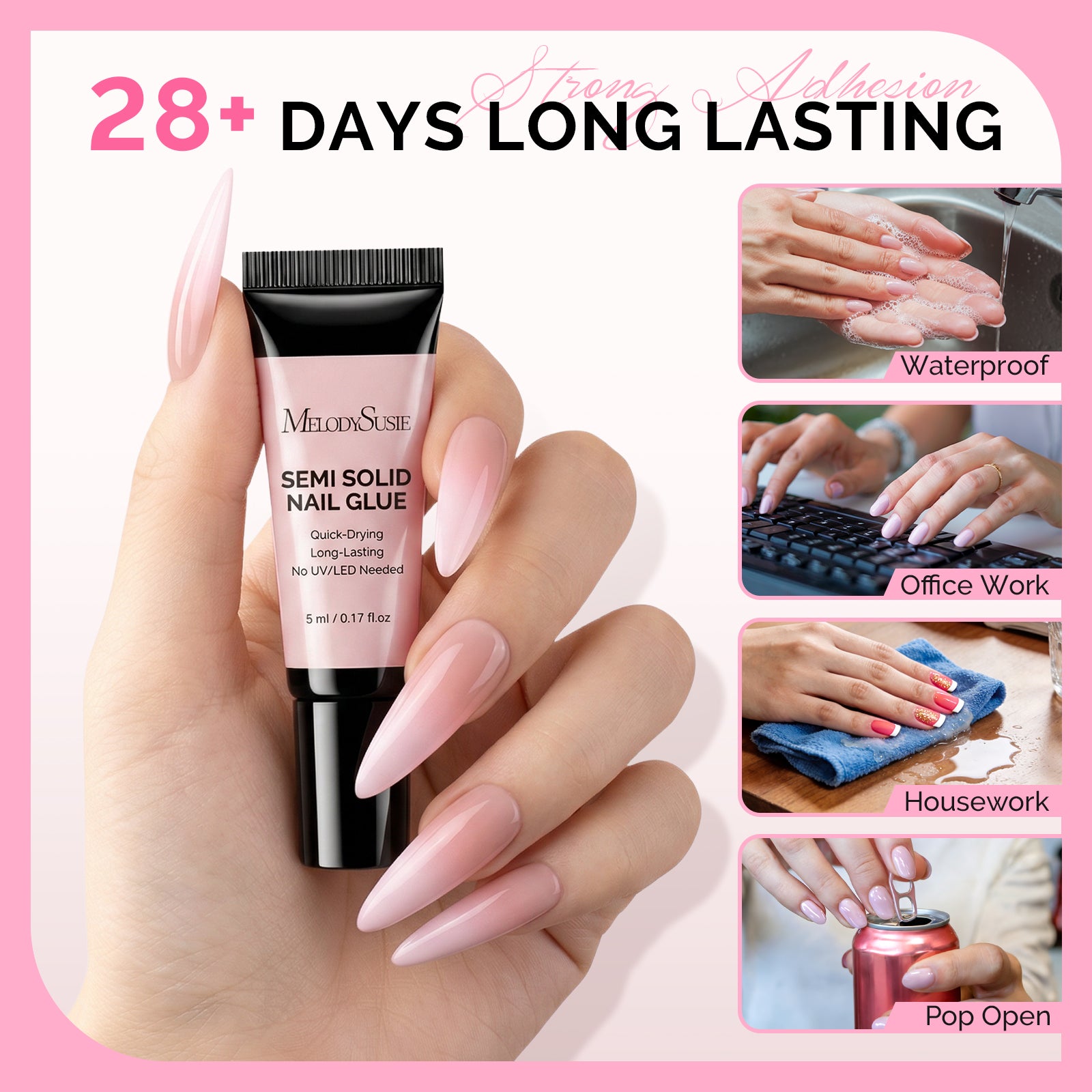6Pcs Semi Solid Nail Glue