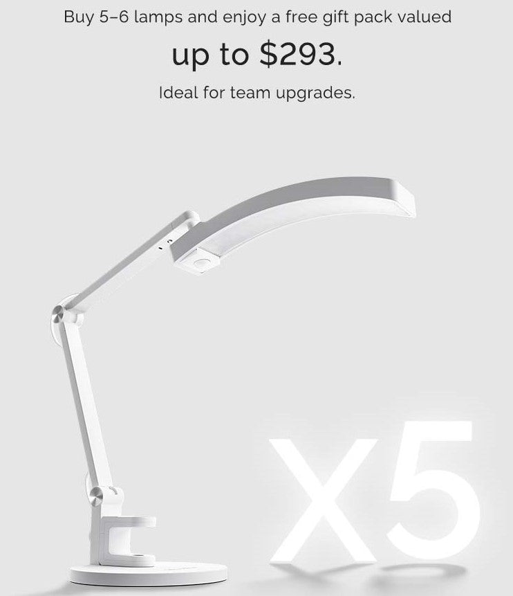 S-Pro29G Nail-Focused 3-Mode Manicure Table Lamp Pack for 5-6