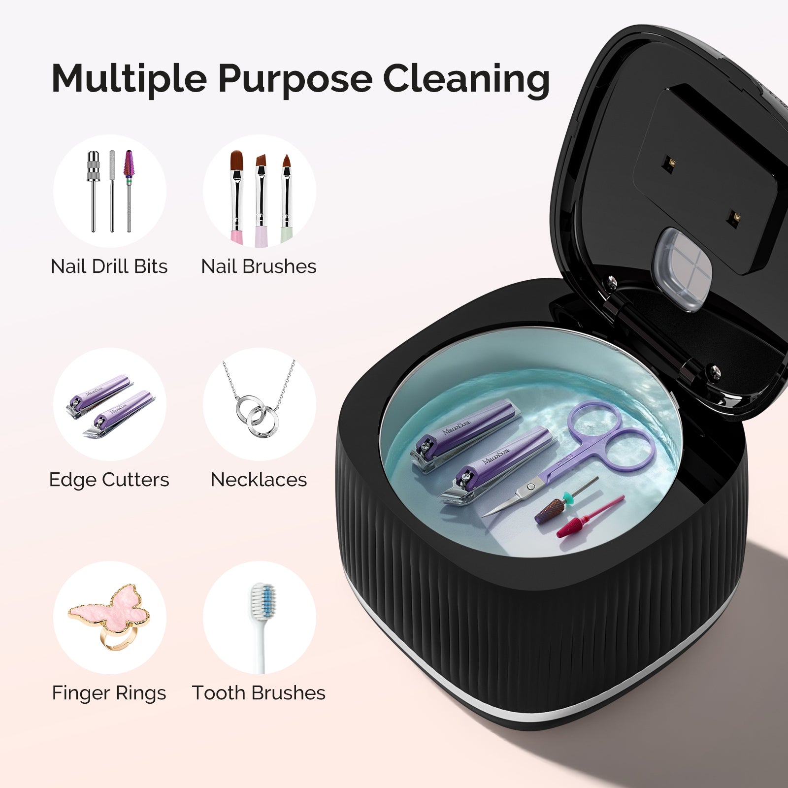 2 in 1 Ultrasonic Cleaner Machine for Manicure