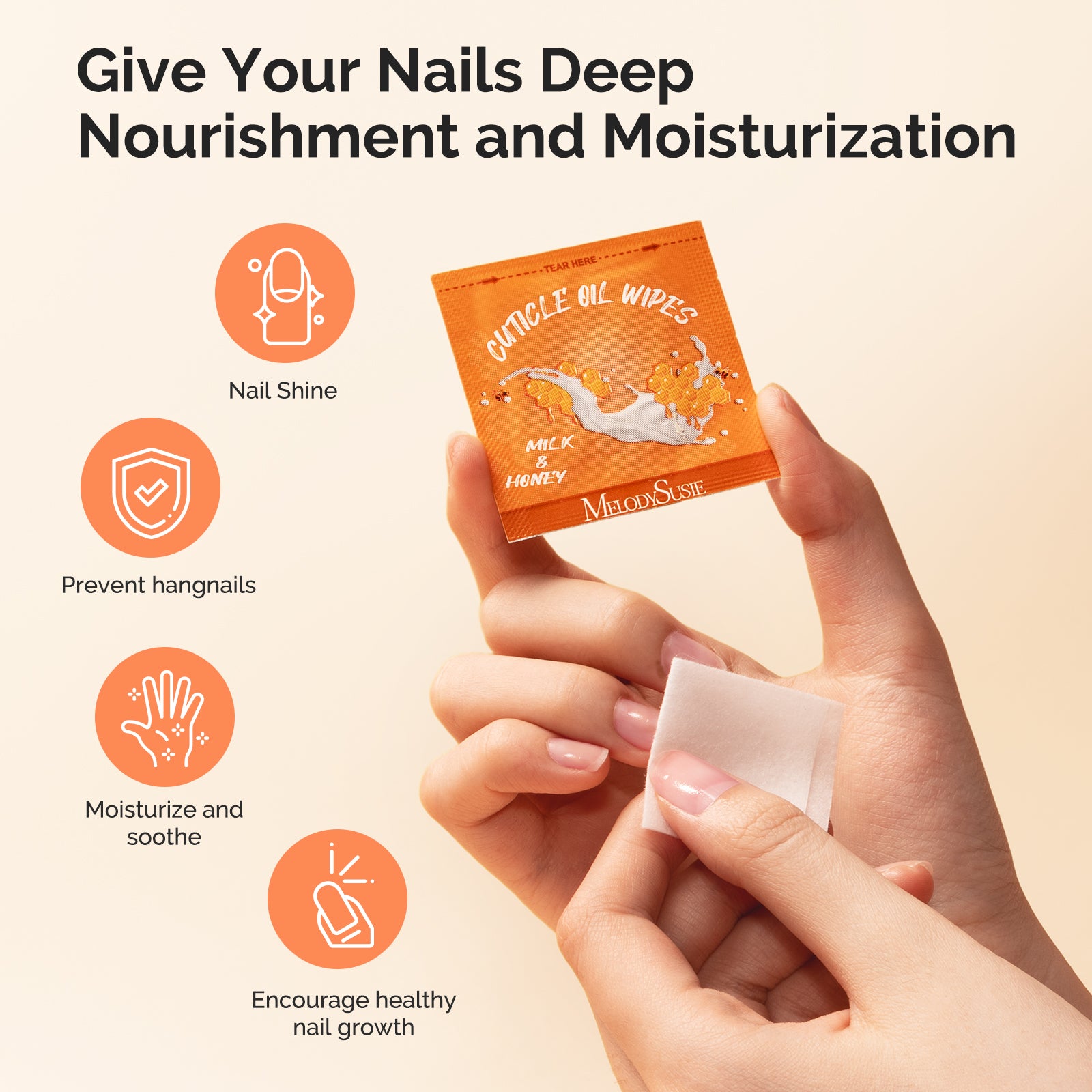 100Pcs Mini Cuticle Oil Wipes