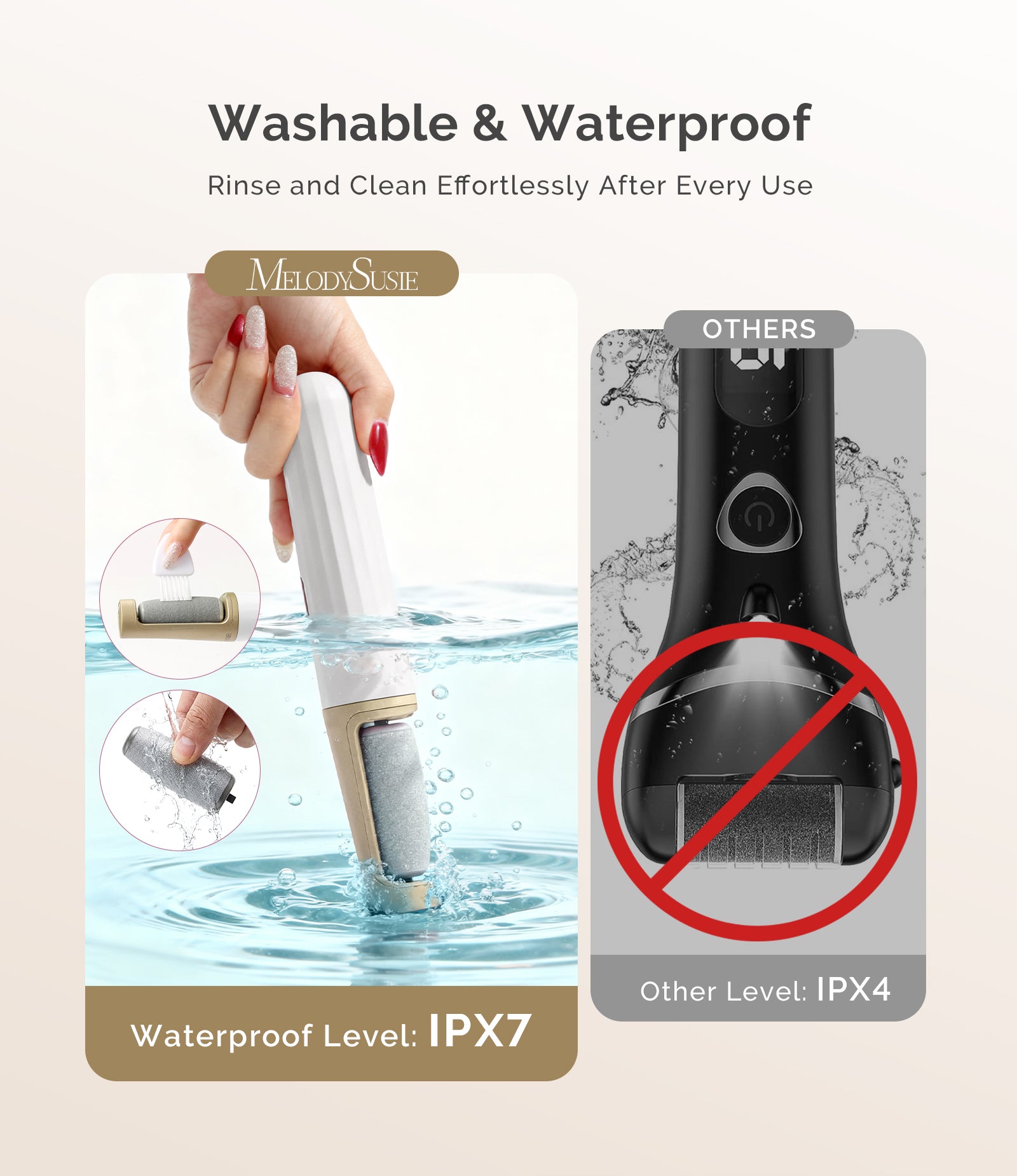 PC800G Rechargeable Feet Callus Remover - White Gold