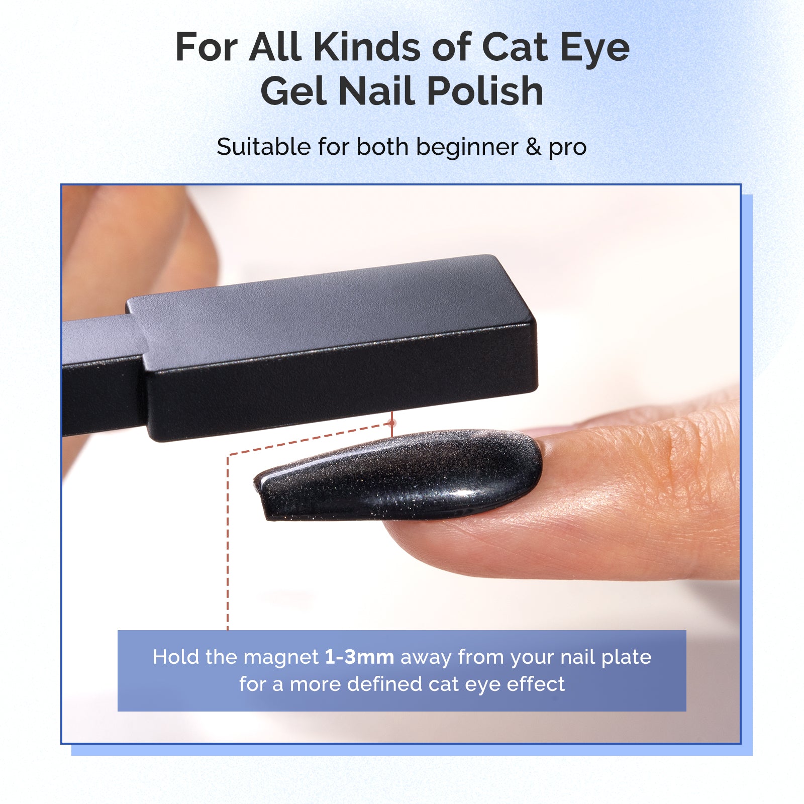 5 in 1 Multifunctional Cat Eye Gel Nail Polish Magnet - Black