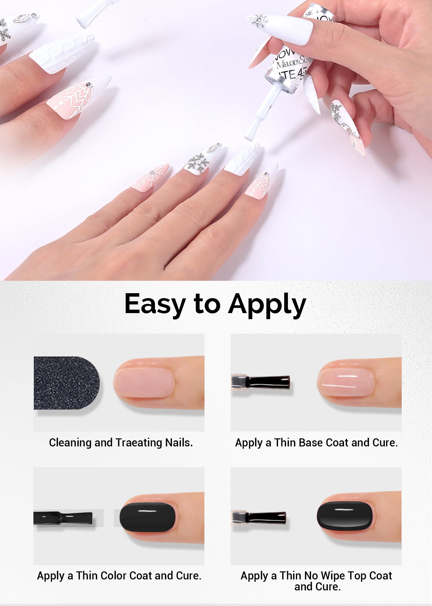 Gel Nail Polish Nude Pink and White 2 Pack 15ml