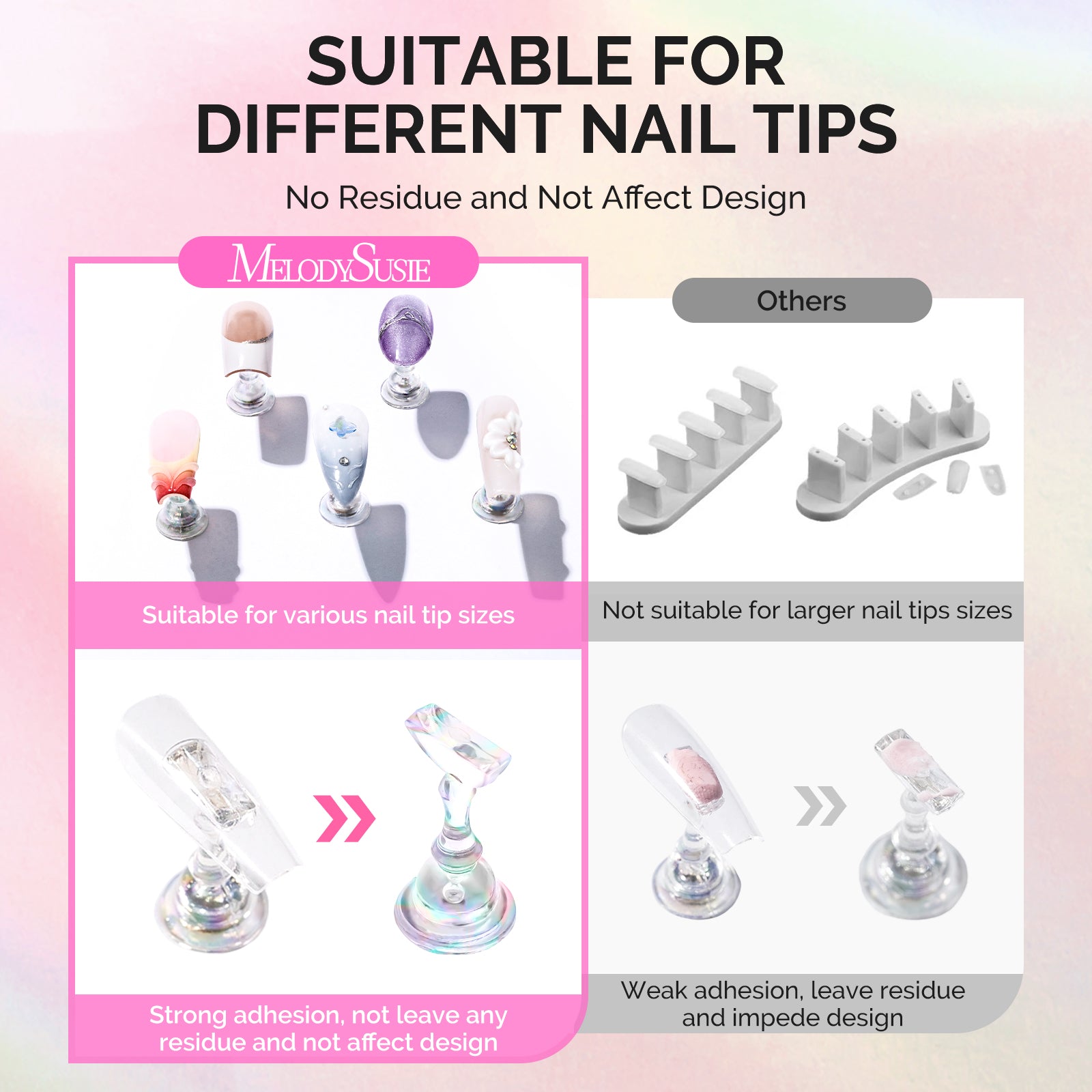 Nail Stand for Press Ons 3 PCS Shiny Magnetic Bases Set