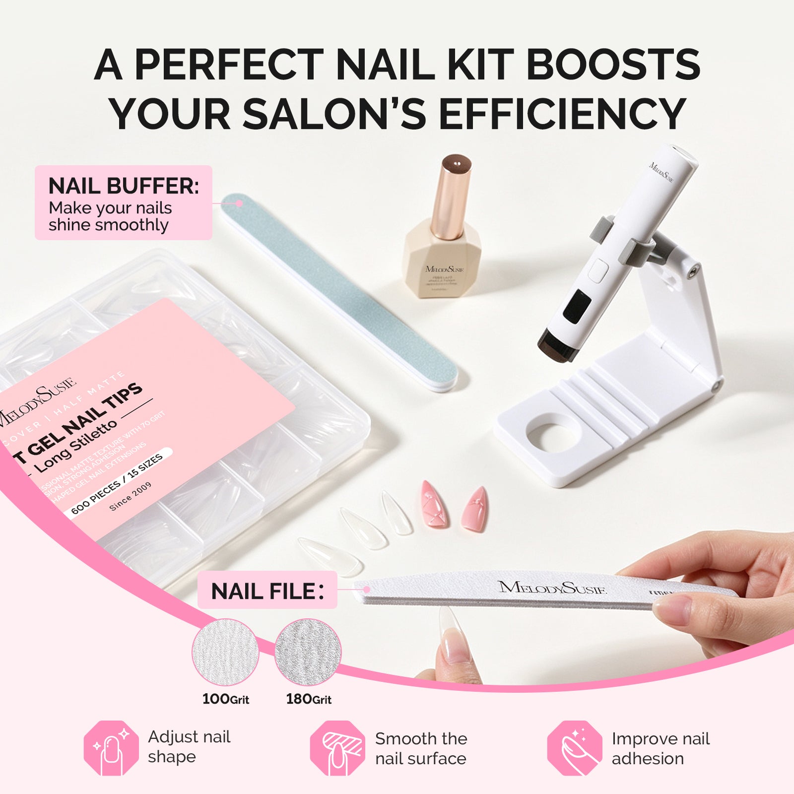 All-in-One Press-On Nails & Nail Tips Kit with Application Tools