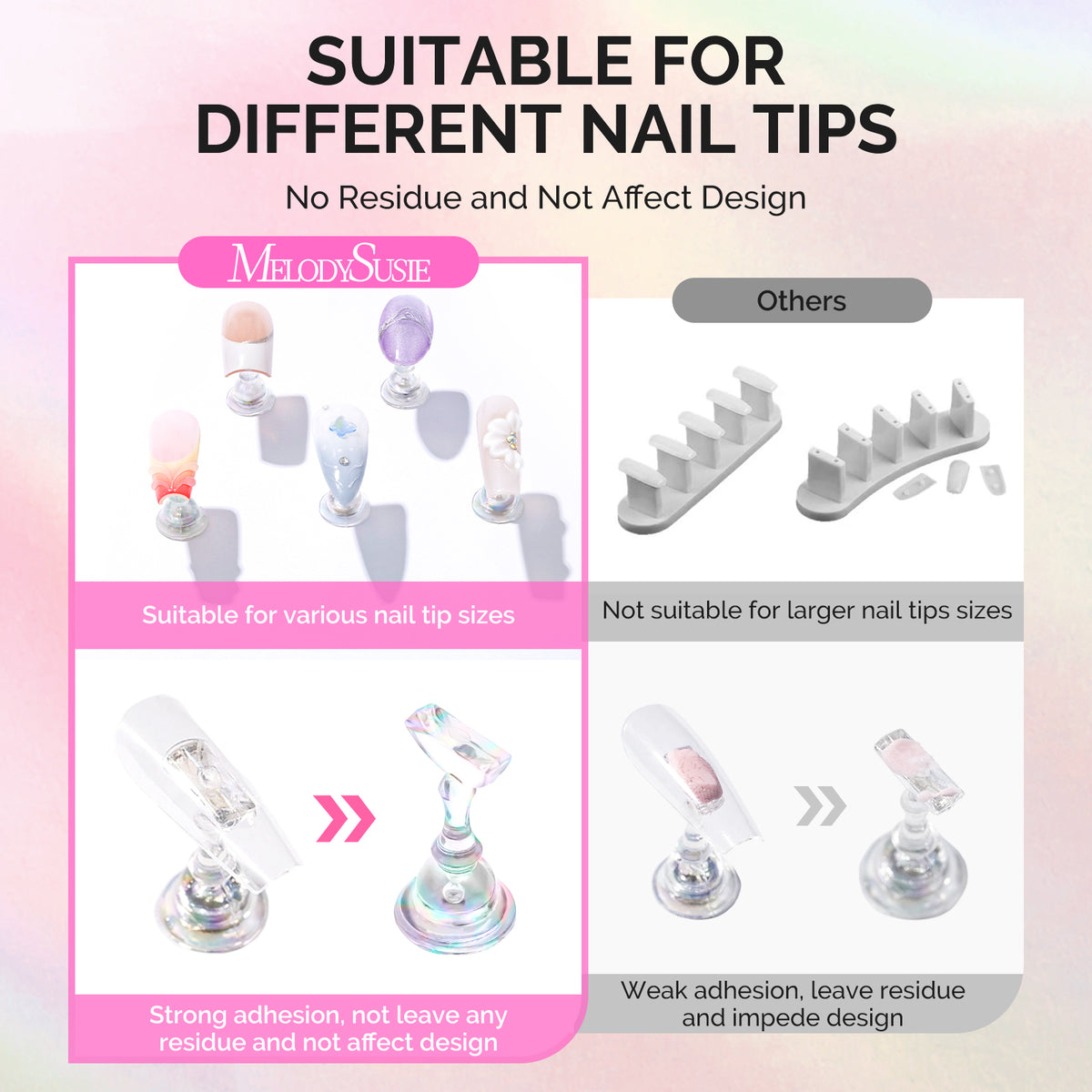 2-Set Acrylic Magnetic Base Nail Stand for Press Ons