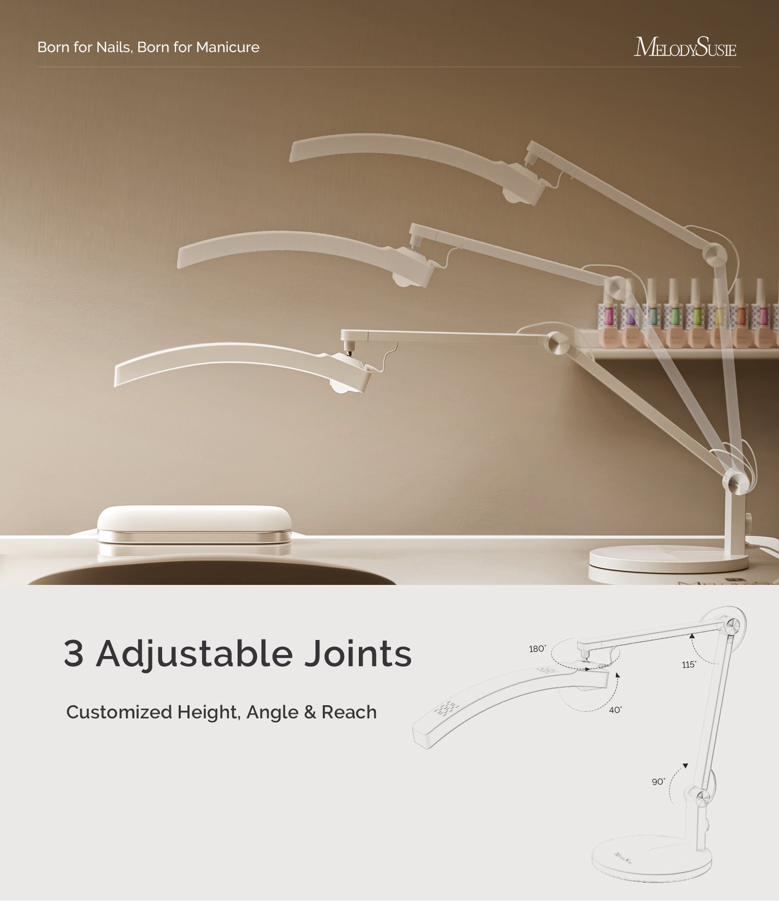 S-Pro25A Nail-Focused 3-Mode Manicure Table Lamp without Nail Lamp