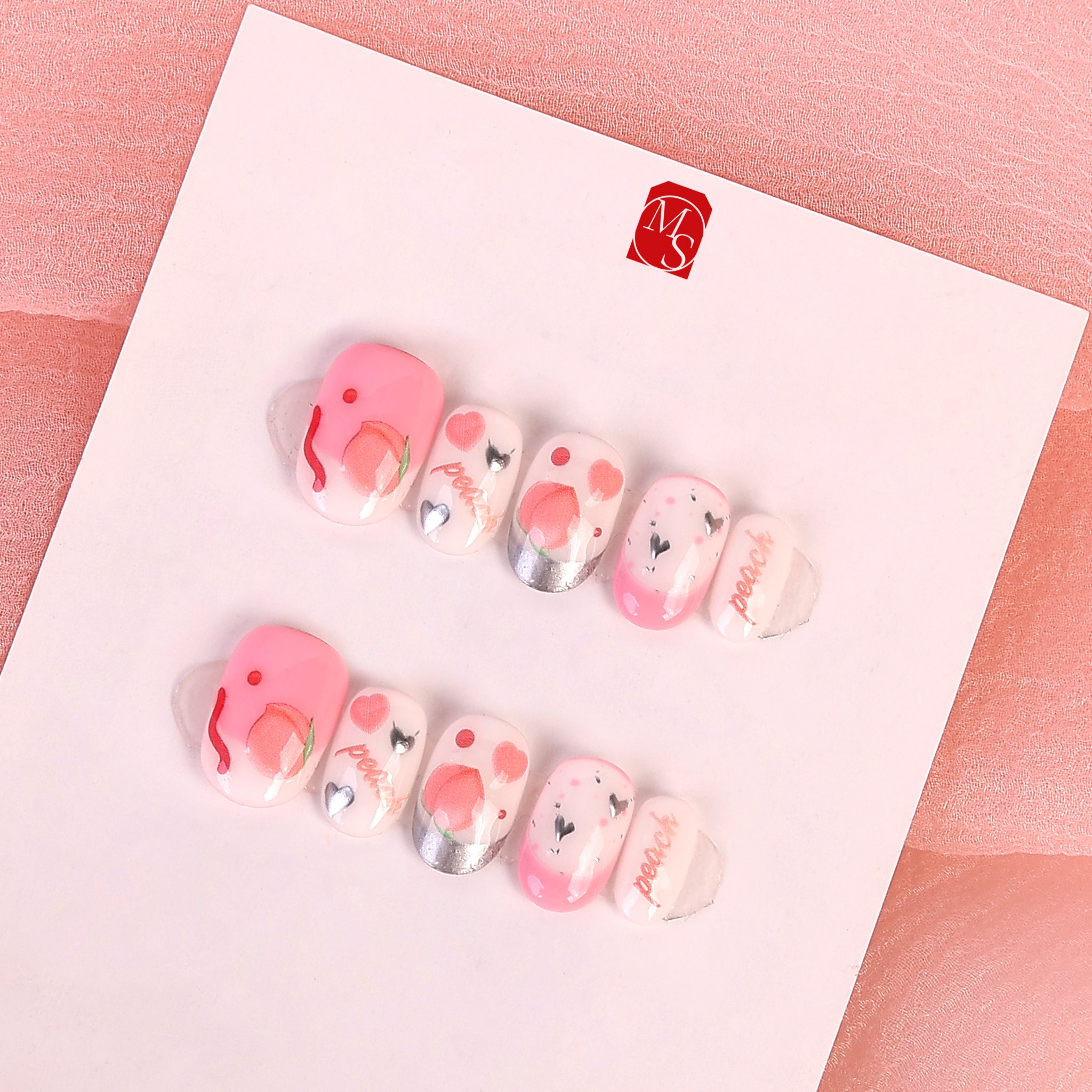 Ice Peace Special Short Squoval Press-On Nails | MelodySusie