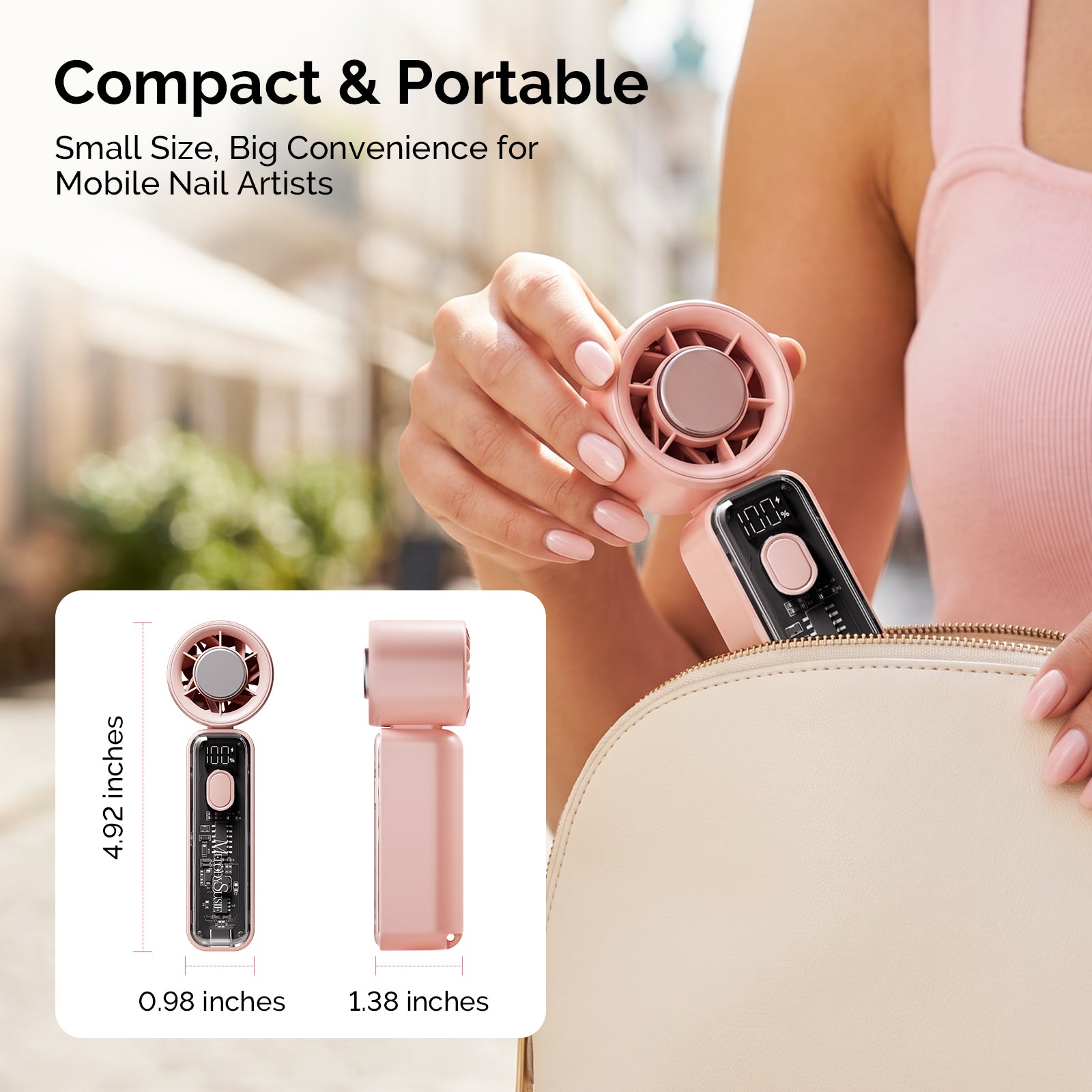 Portable & Rechargeable P-ARTF13 Mini Nail Art Cooling & Drying Fan