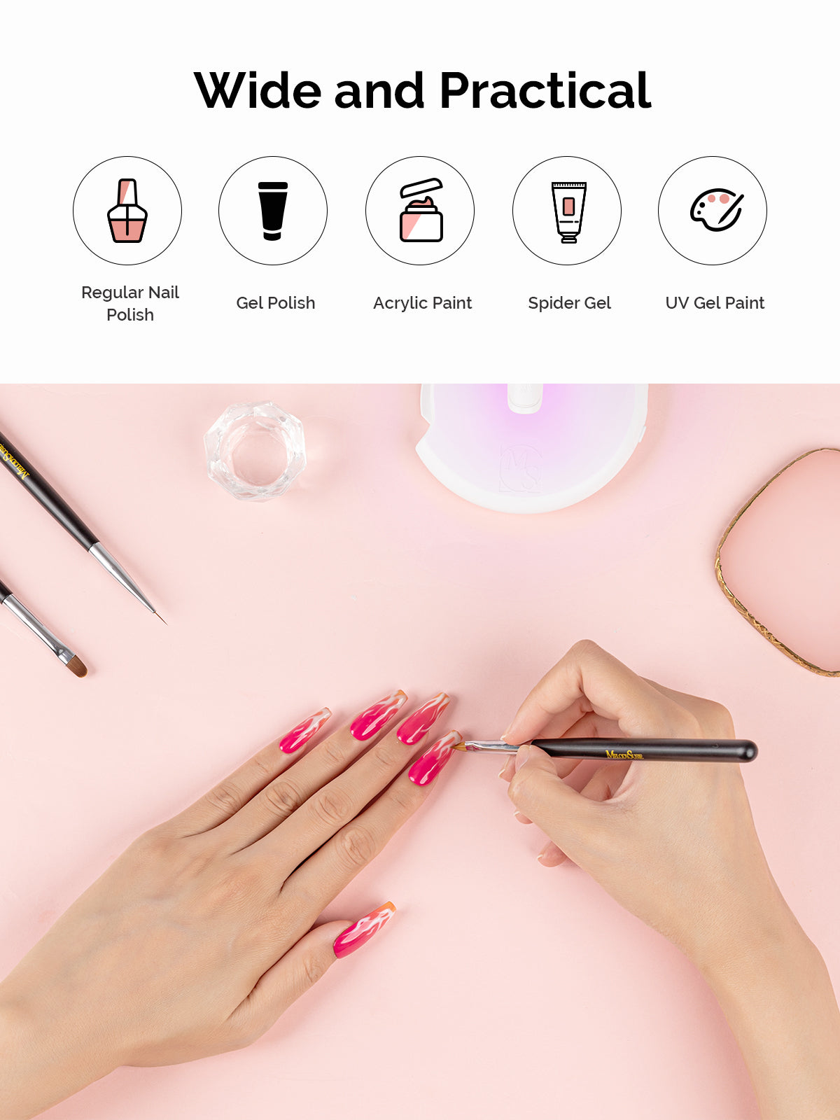 Nail Art Brushes Set (6Pcs) - US ONLY