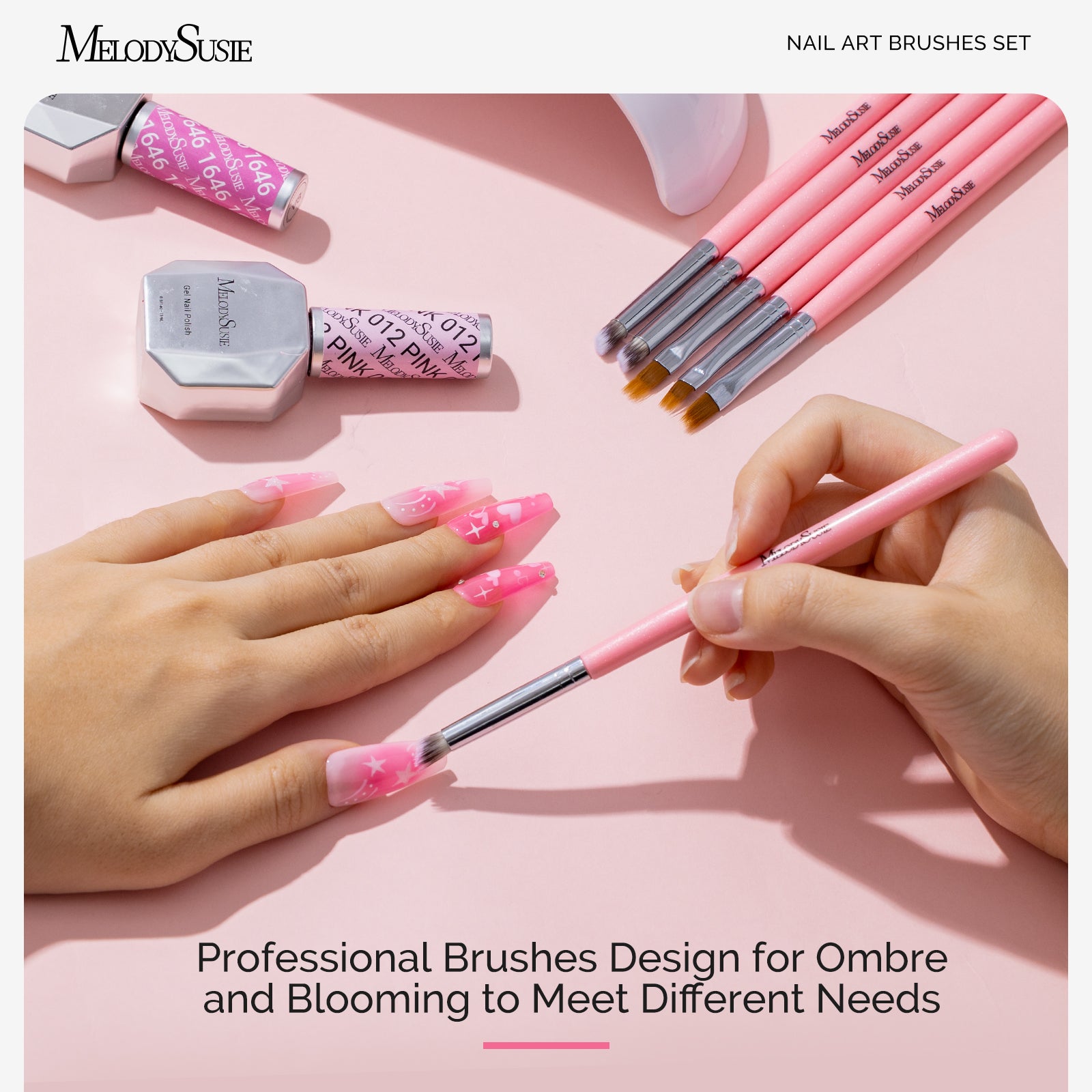 Ombre Nail Brushes 6Pcs