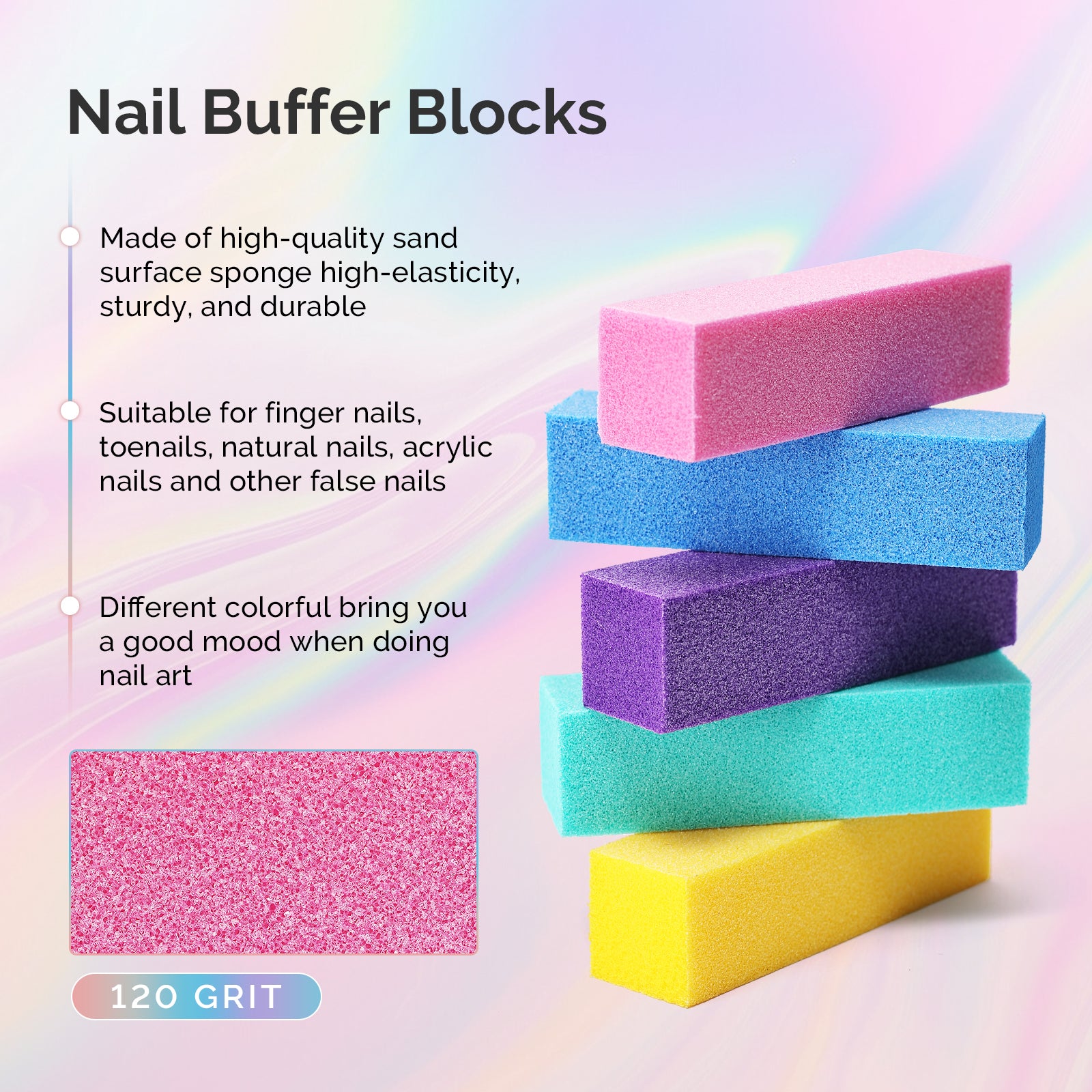 Professional Nail Files and Buffers 16Pcs Kit - 100/180 Grit