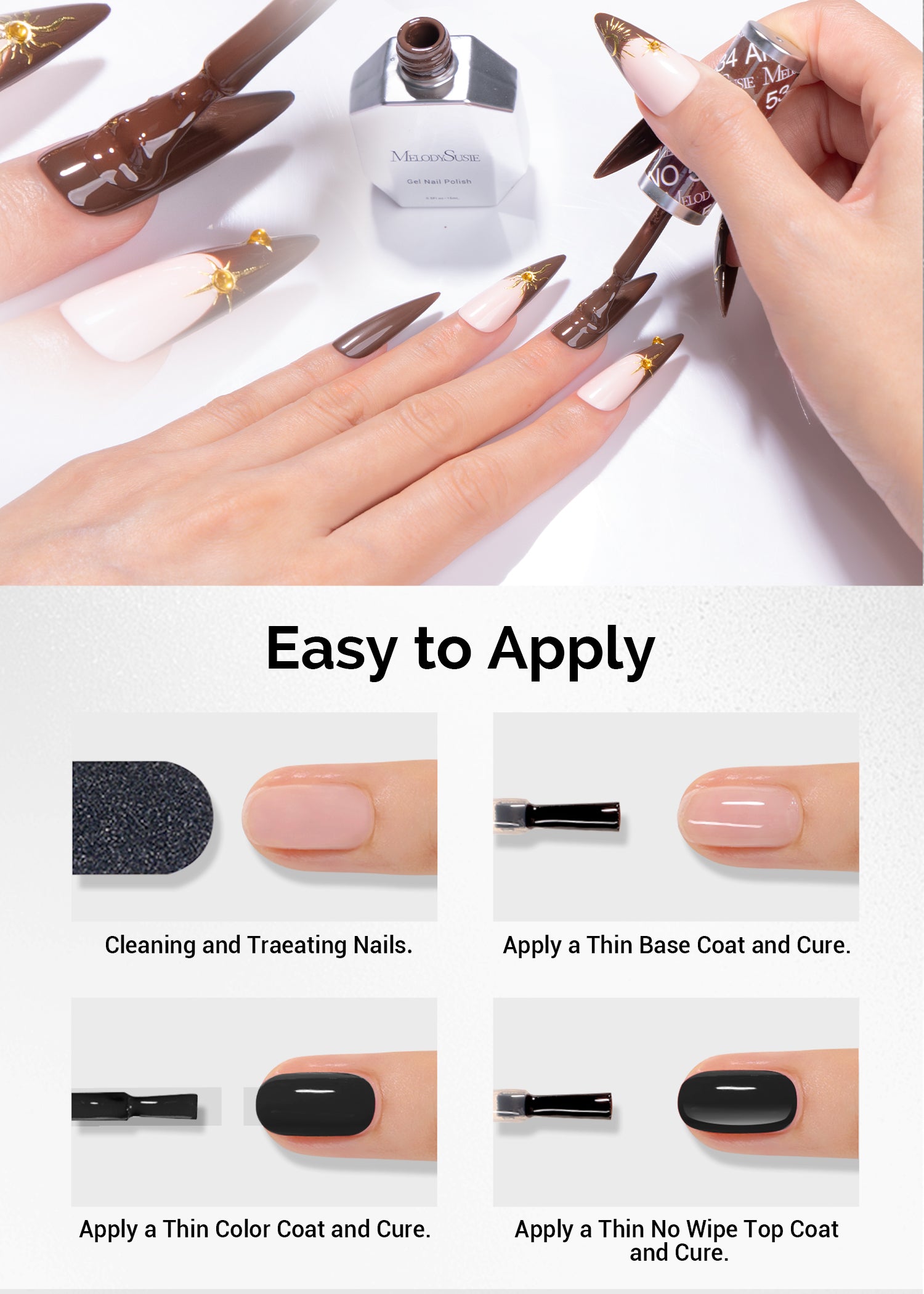 Gel Nail Polish Nude Pink and Brown 2 Pack 15ml