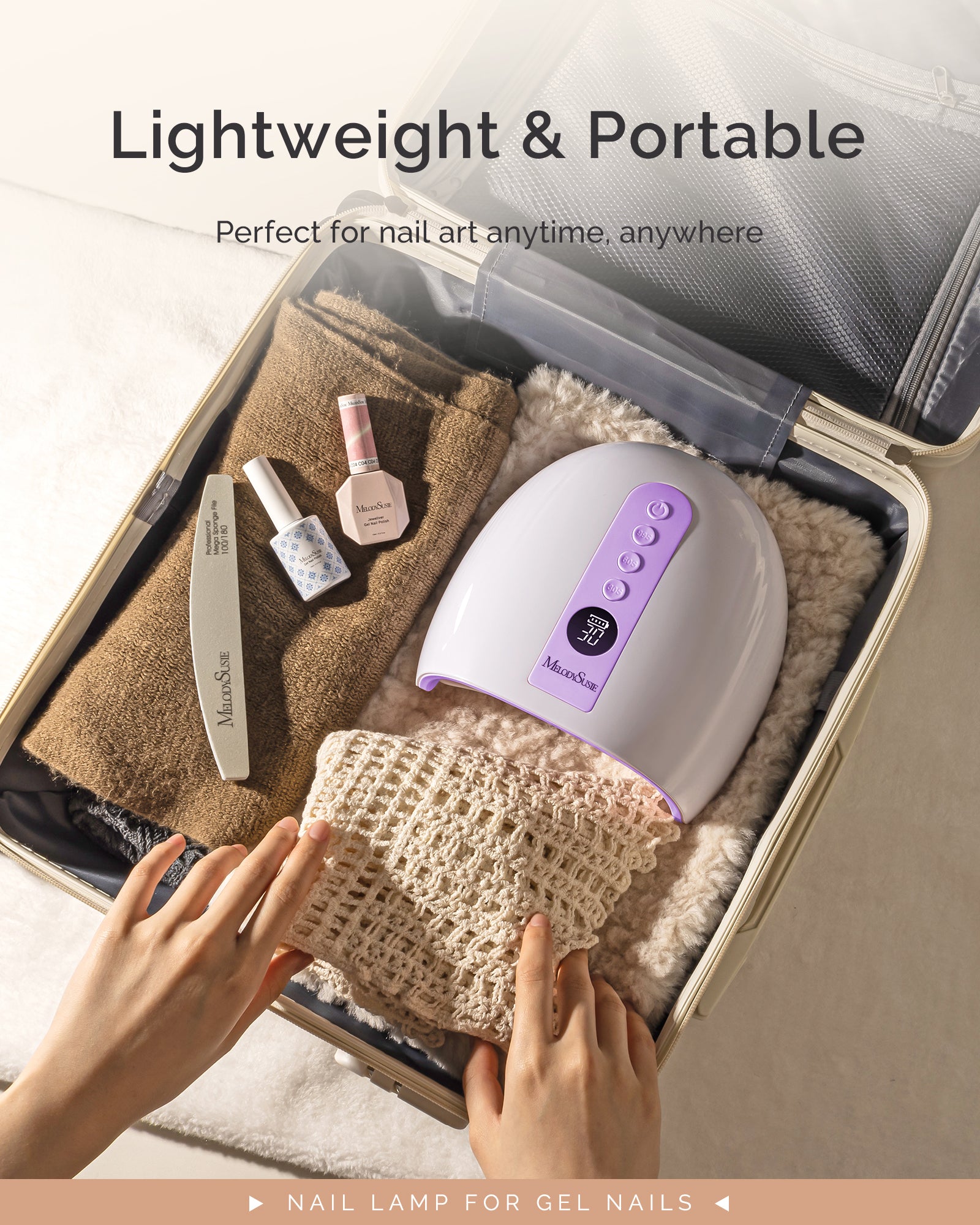 P-PLUS30G Rechargeable Cordless UV/LED Nail Lamp - Purple