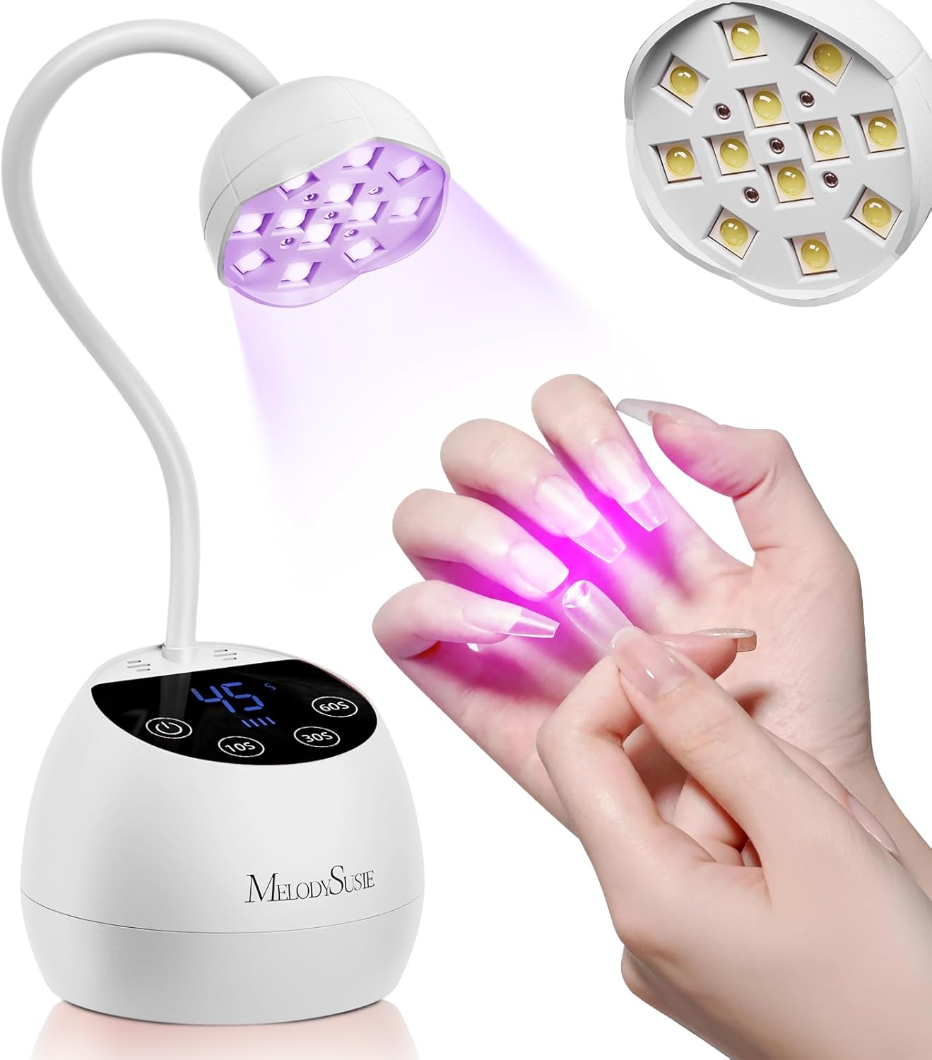 P-ArtM2 Gooseneck Cordless UV Nail Lamp - White